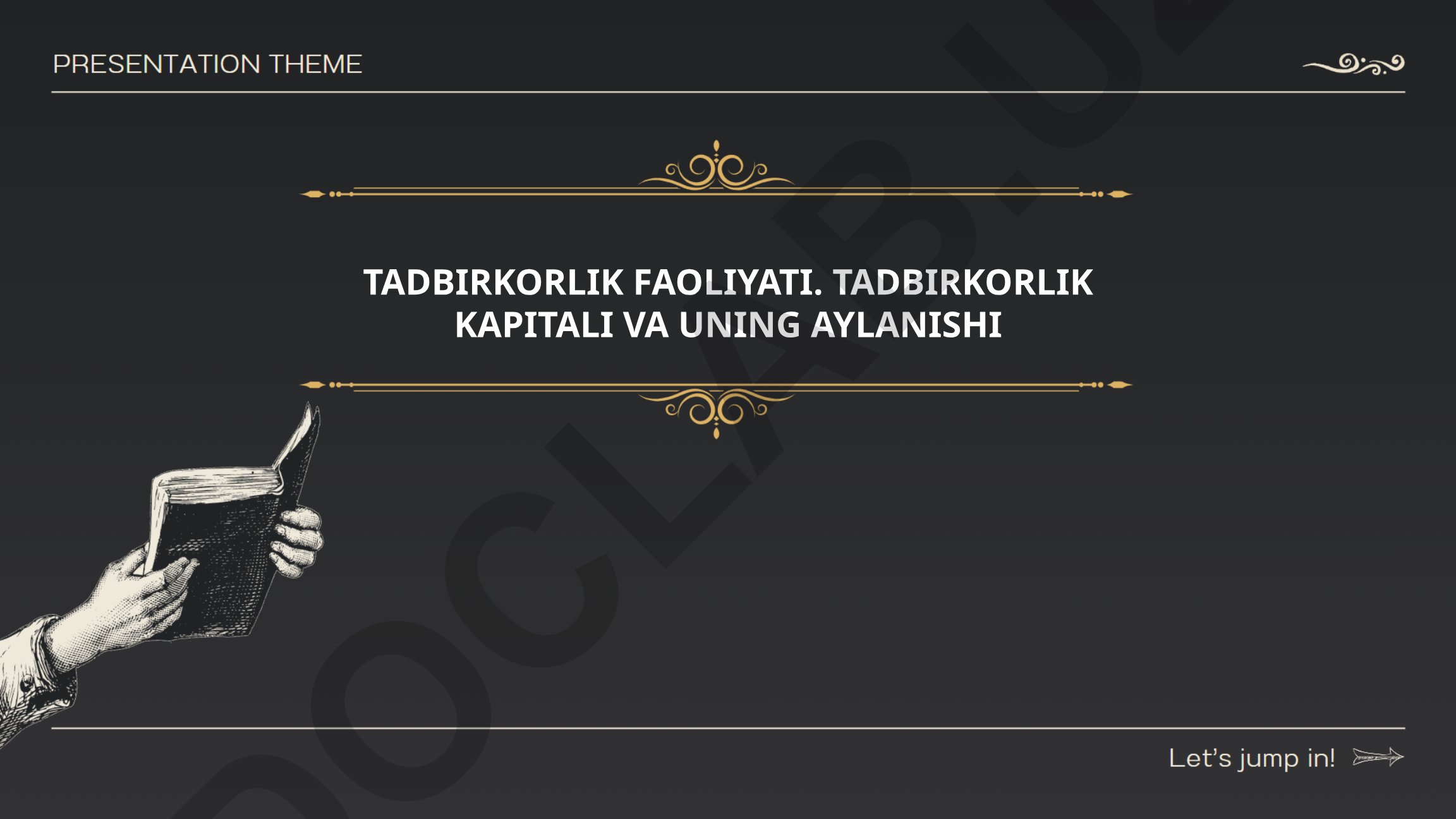 Tadbirkorlik kapitali va uning aylanishi