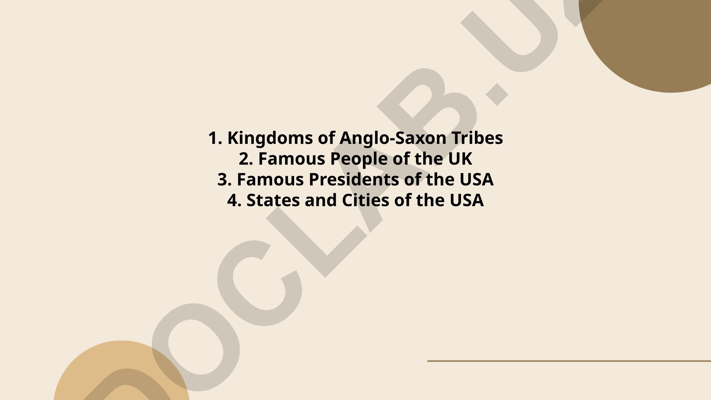 Anglo-Saxon Heptarchy and UK/USA Historical Figures