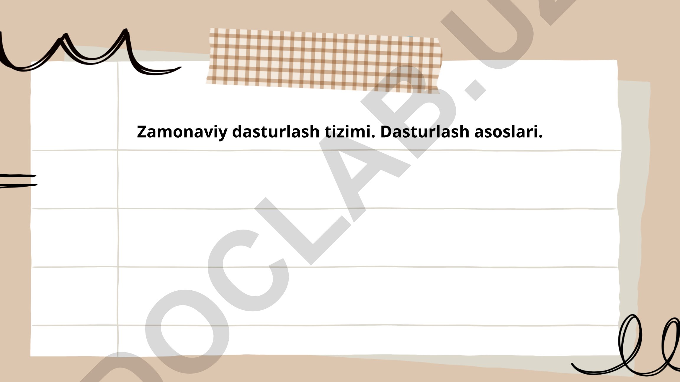 Zamonaviy dasturlash tizimi va dasturlash asoslari