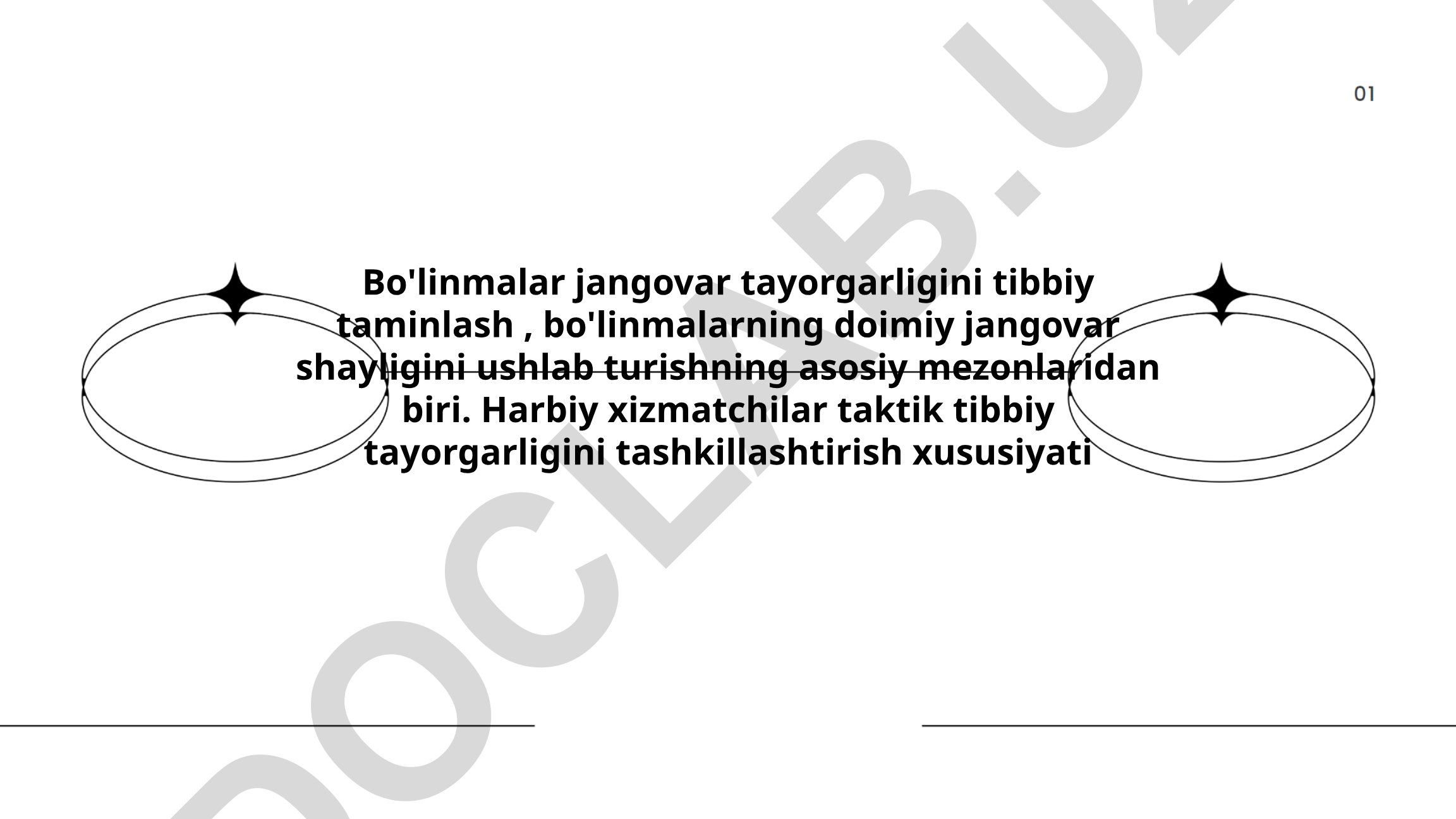 Bo'linmalar jangovar tayorgarligini tibbiy taminlash
