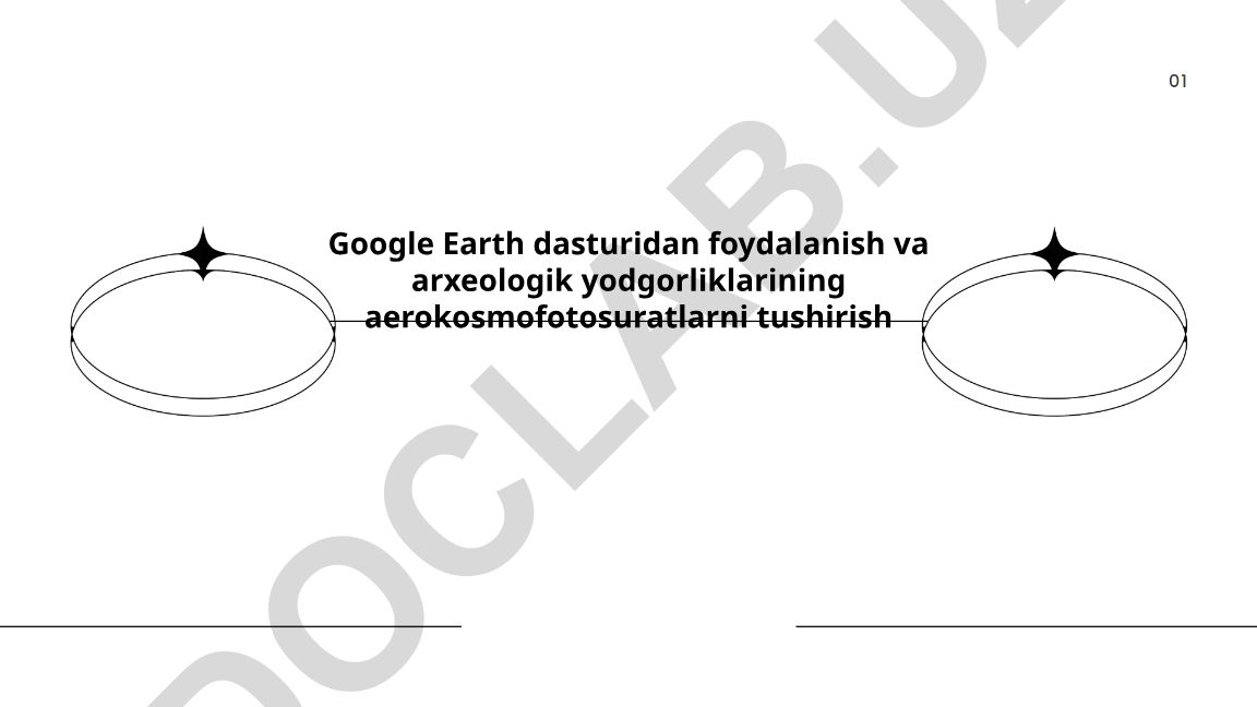 Google Earth dasturidan foydalanish va arxeologik yodgorliklarning aerokosmofotosuratlari