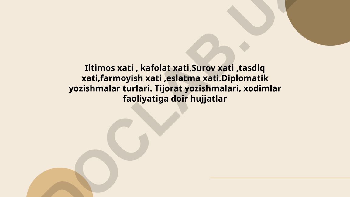 Davlat tilida ish yuritish fanidan slayd