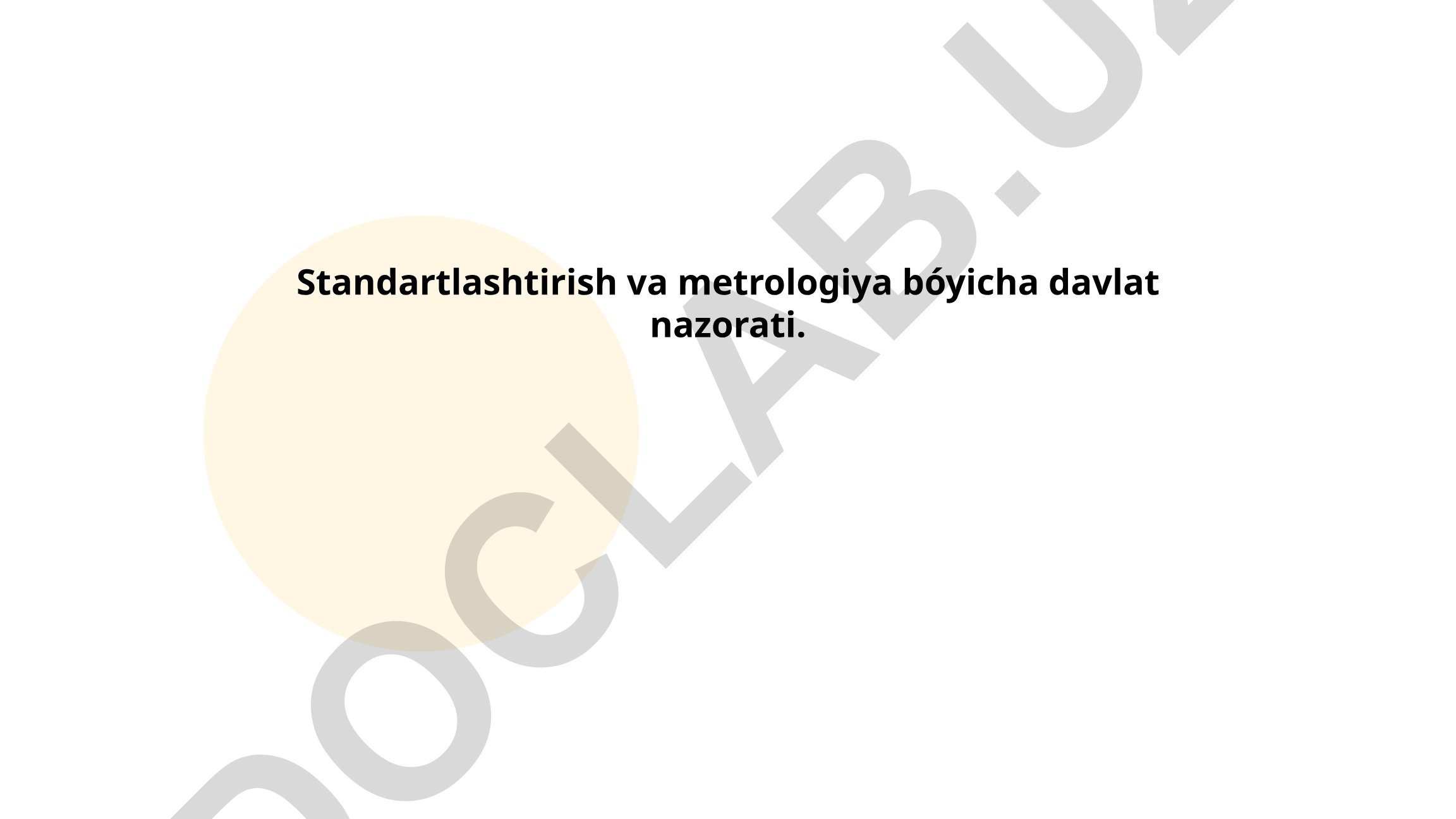 Standartlashtirish va metrologiya bo'yicha davlat nazorati