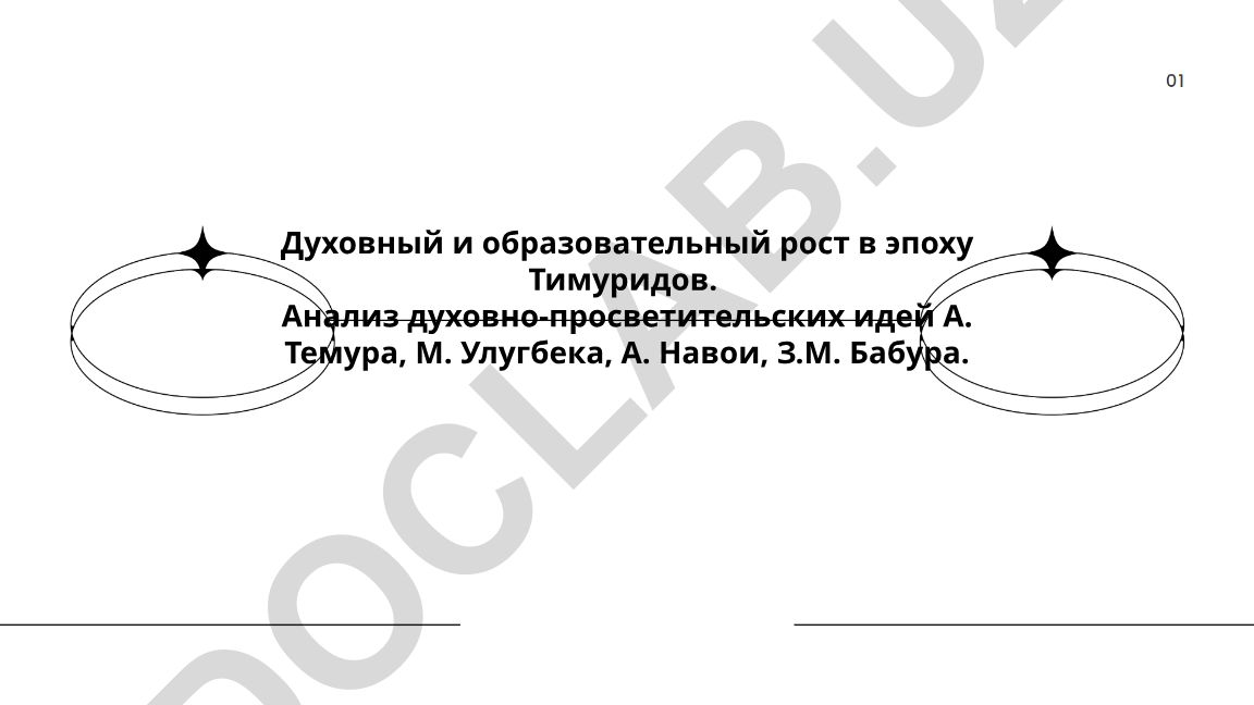 Духовный и образовательный рост в эпоху Тимуридов