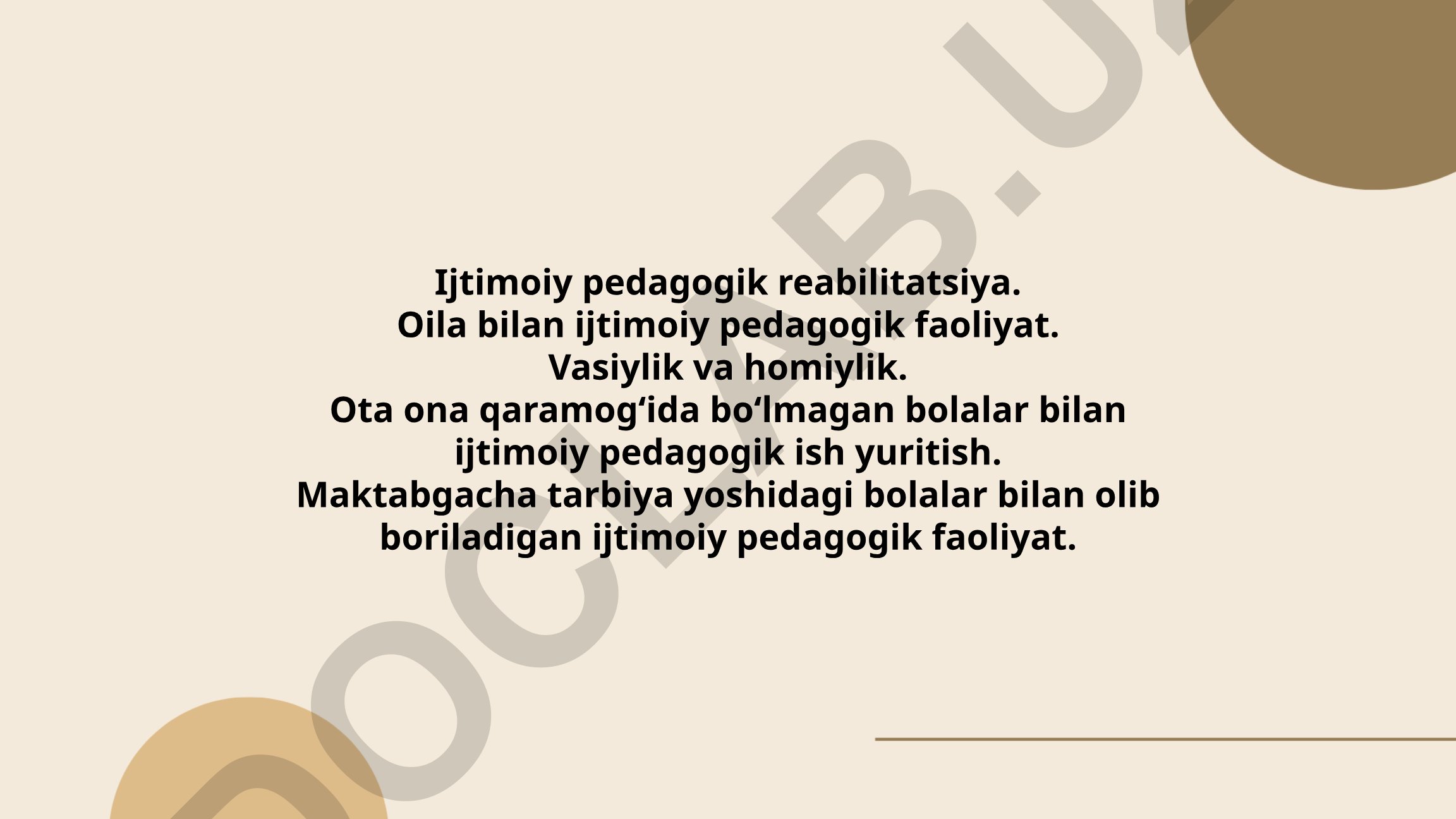 Ijtimoiy pedagogik reabilitatsiya va oila bilan ishlash
