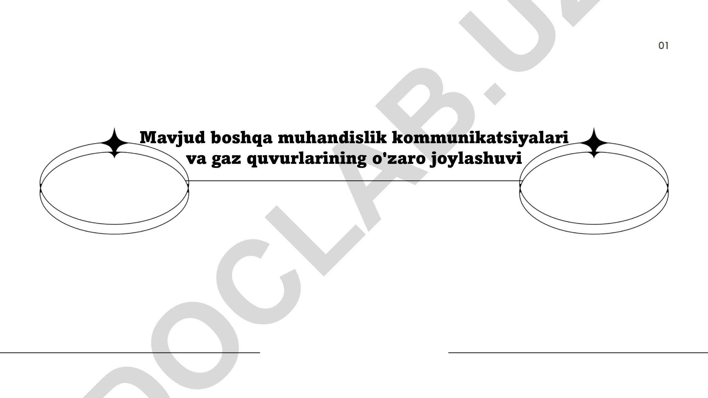 Mavjud boshqa muhandislik kommunikatsiyalari va gaz quvurlarining o'zaro joylashuvi