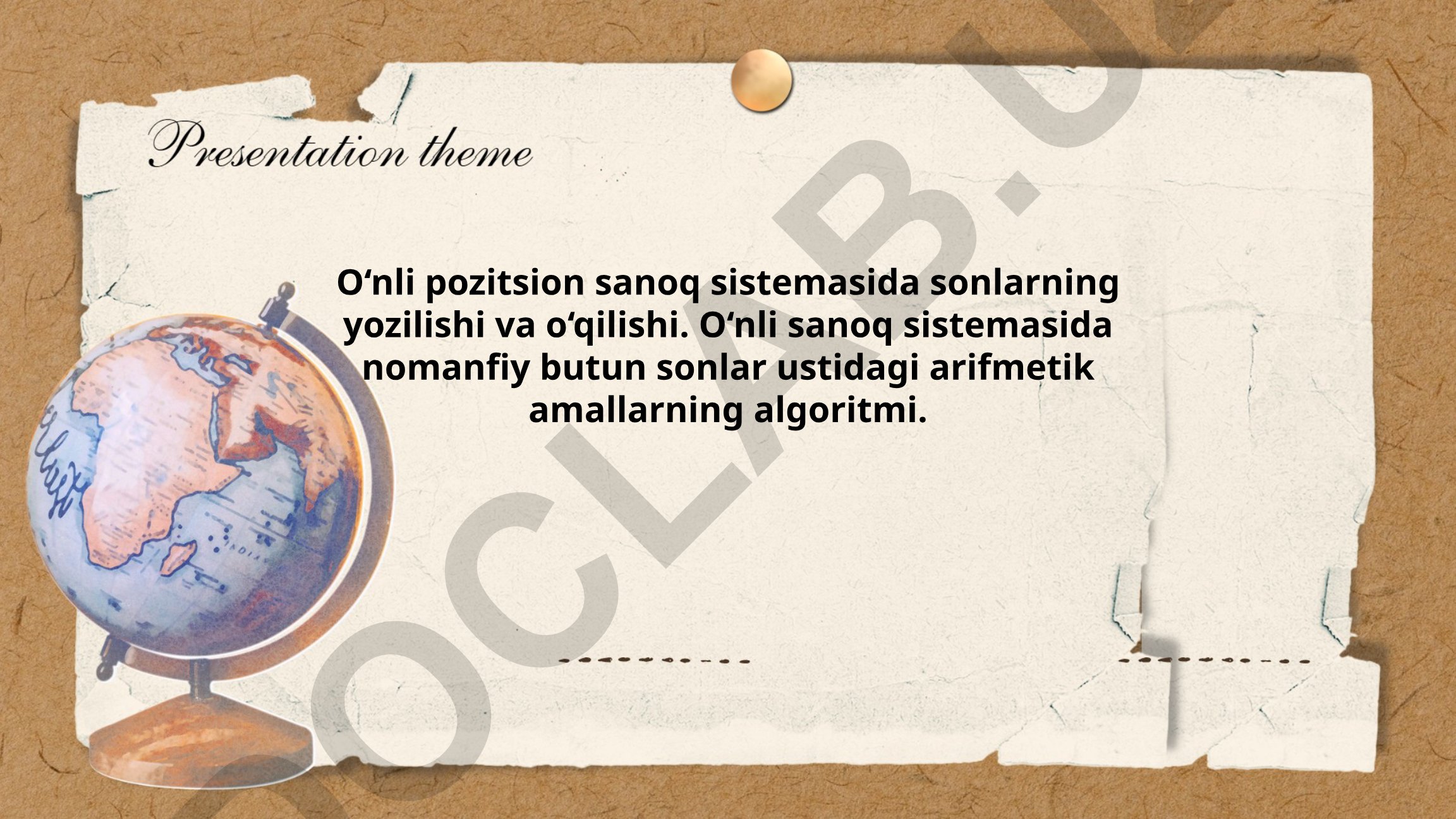 O‘nli pozitsion sanoq sistemasida sonlarning yozilishi va o‘qilishi