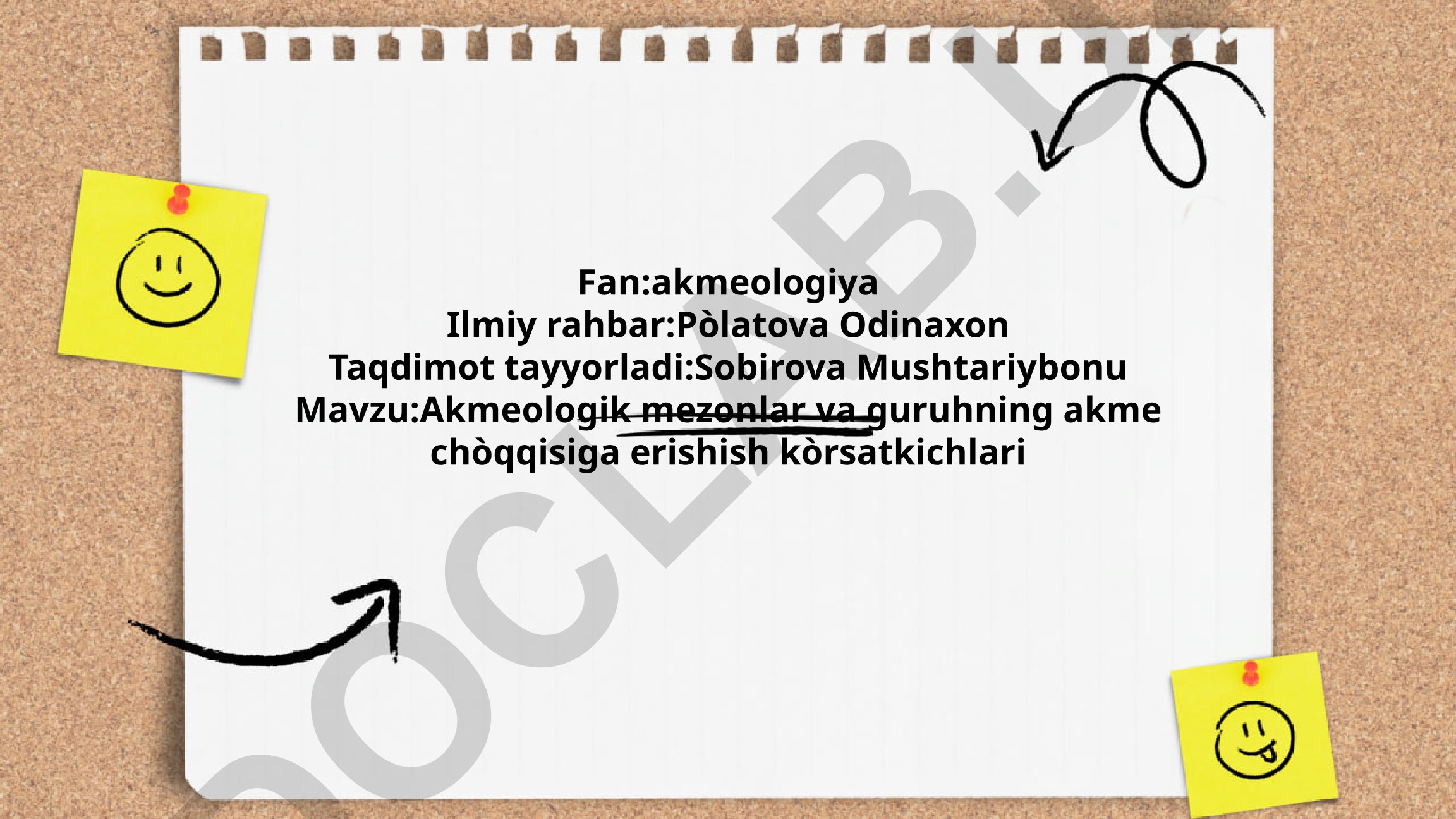 Akmeologik mezonlar va guruhning akme cho'qqisiga erishish ko'rsatkichlari