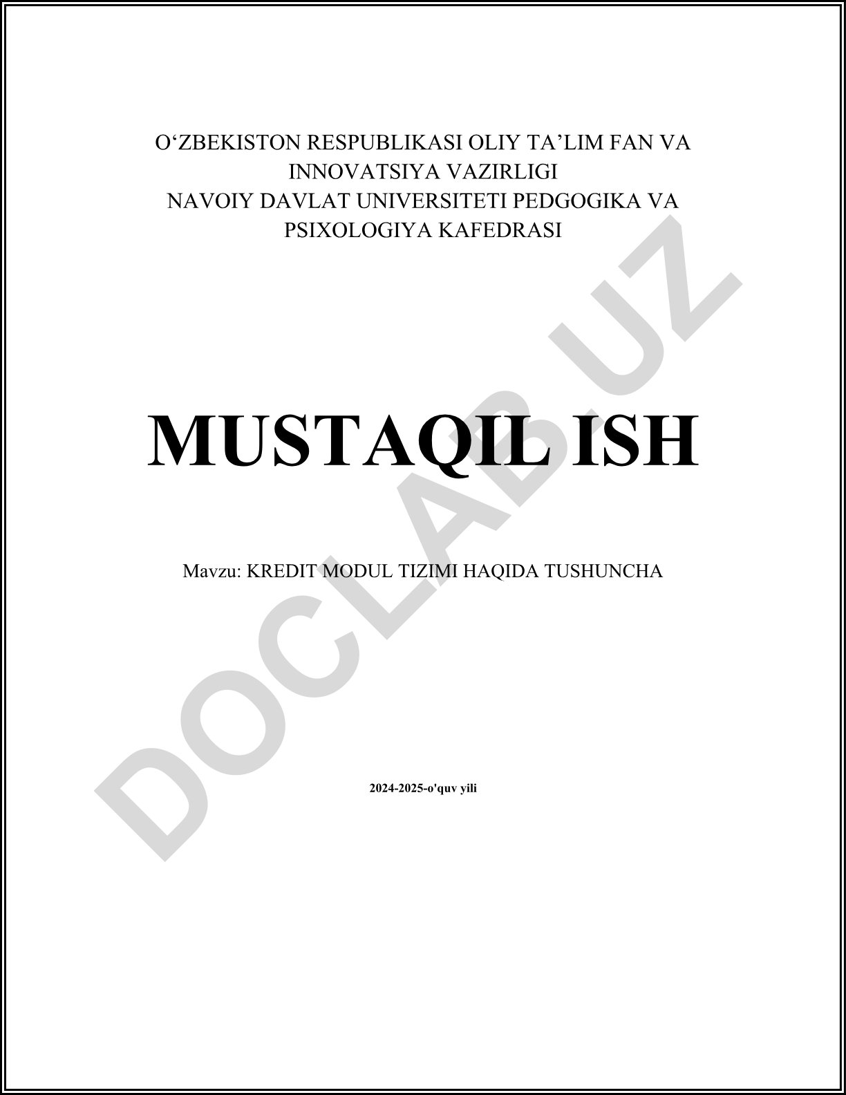 Kredit modul tizimi haqida tushuncha