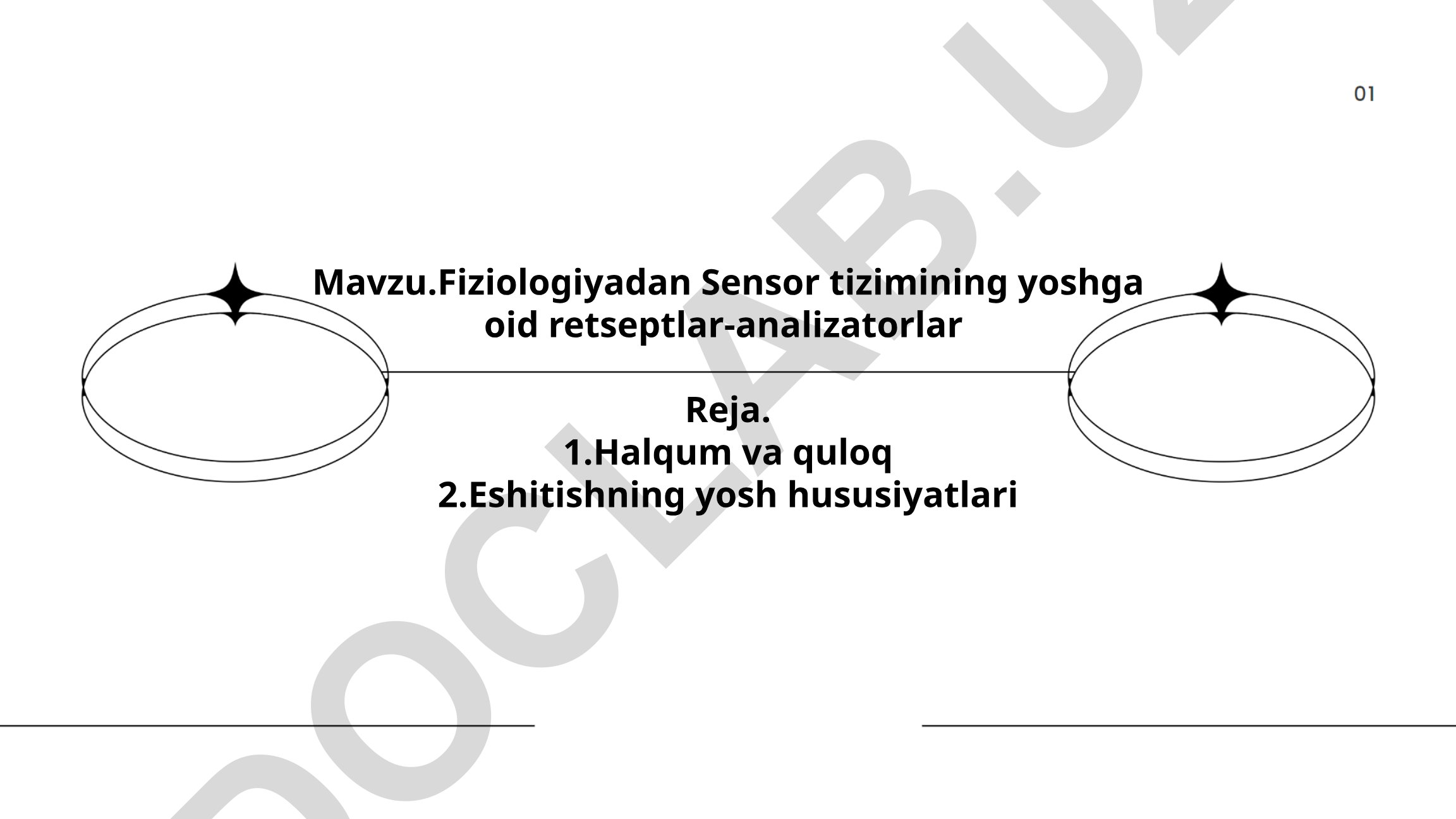Fiziologiyadan Sensor tizimining yoshga oid retseptlar-analizatorlar
