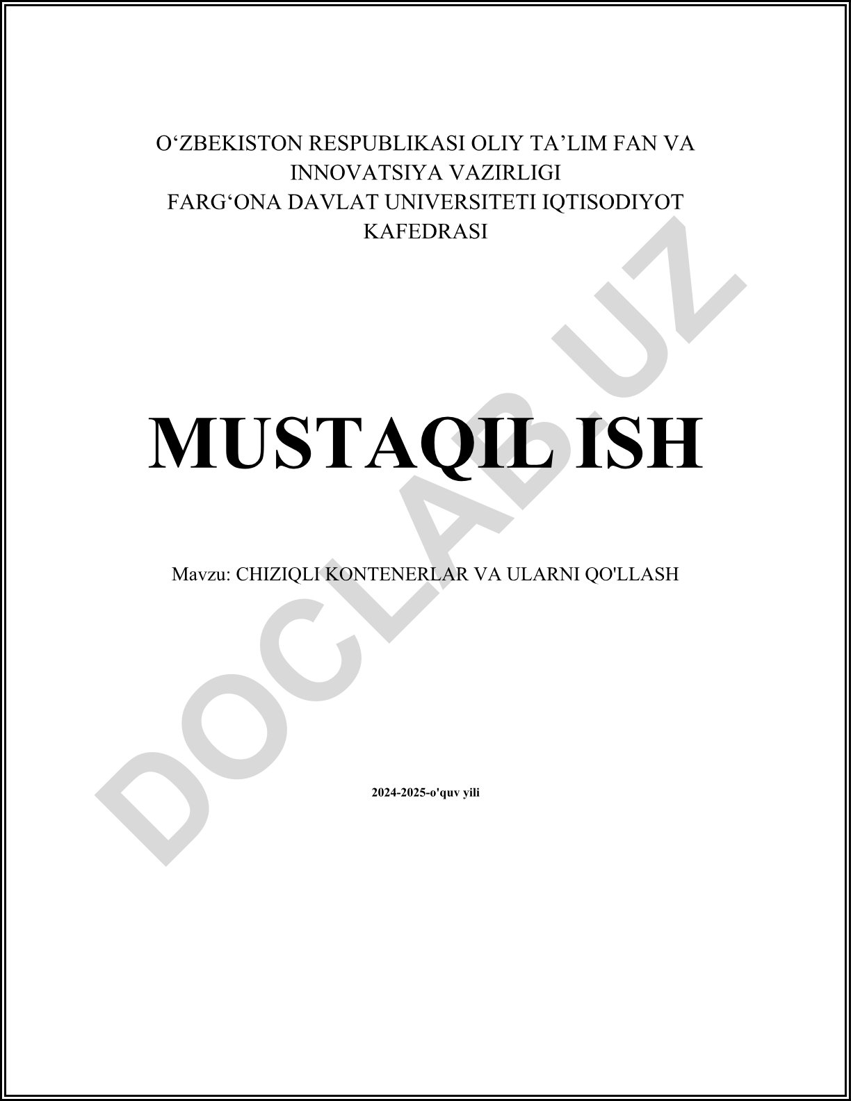 Chiziqli konteynerlar va ularni qo'llash
