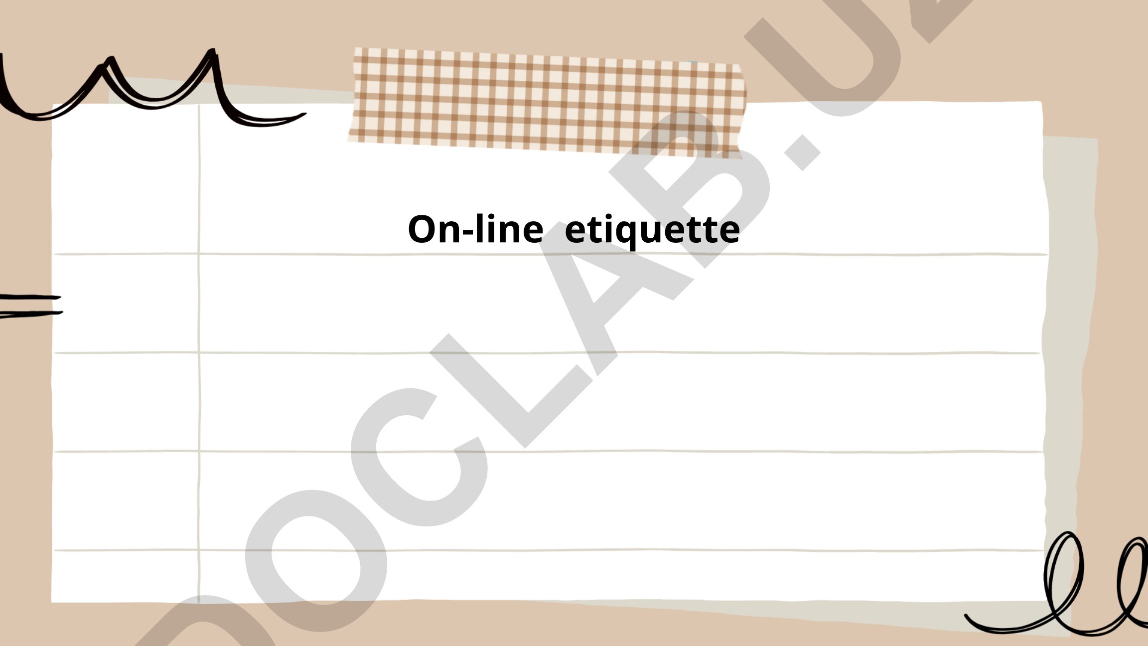 On-line etiquette