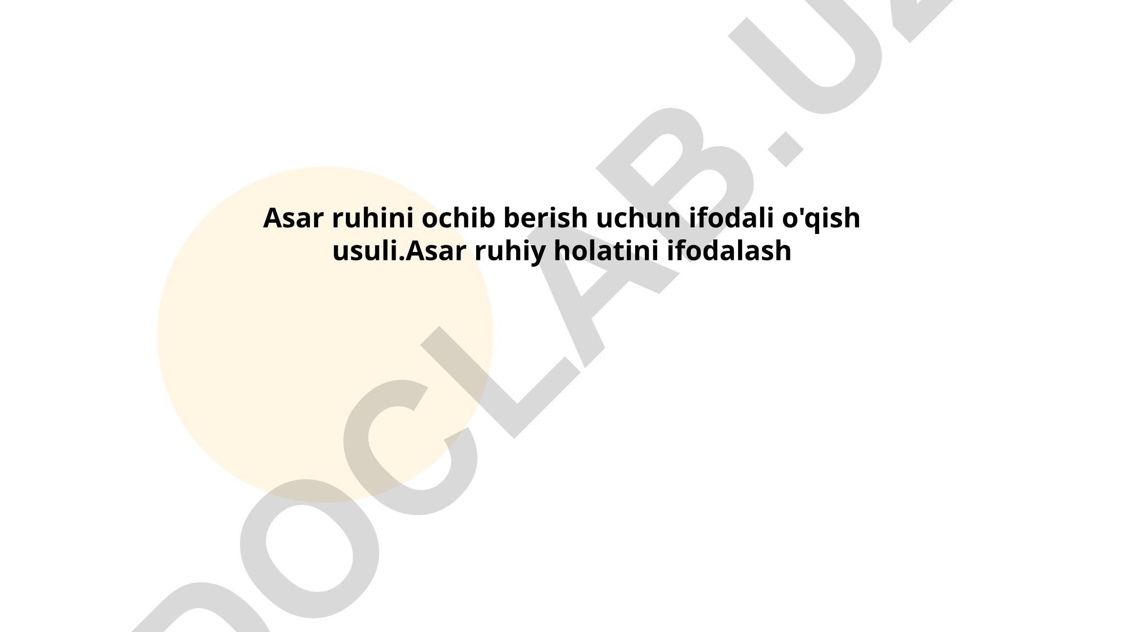 Asar ruhini ochib berish uchun ifodali o'qish usuli
