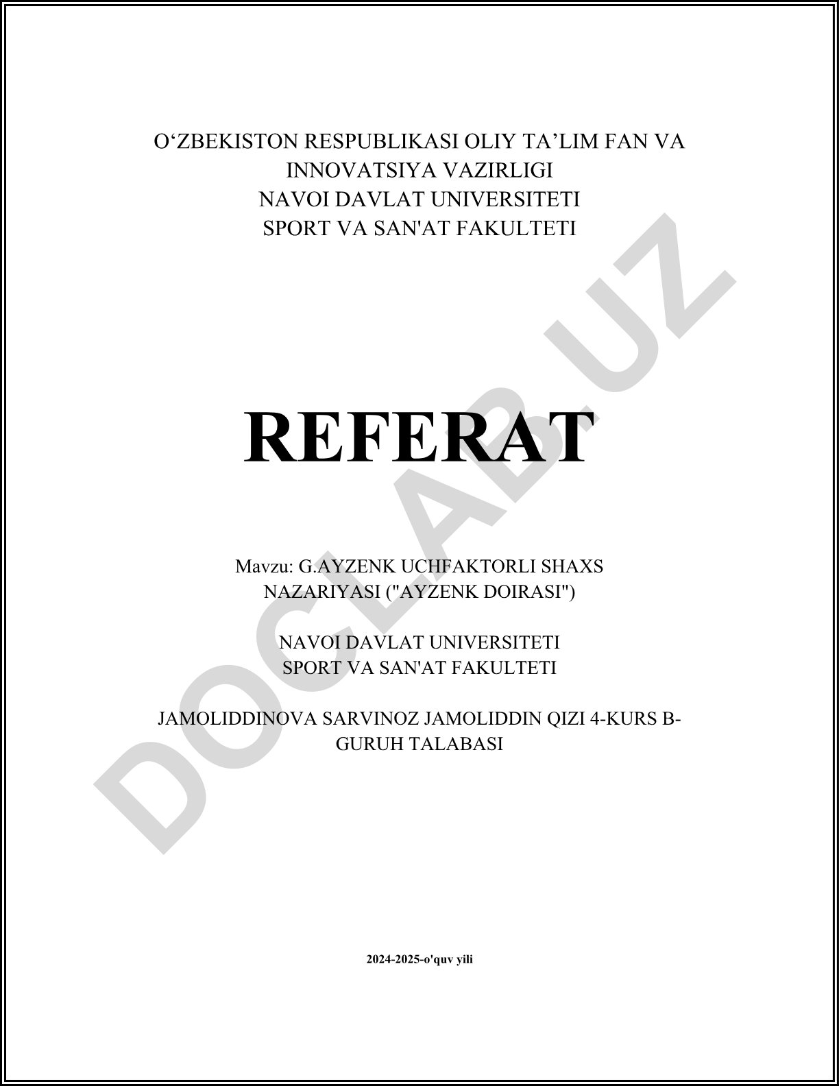 G.Ayzenk uchfaktorli shaxsnazariyasi (Ayzenk doirasi)