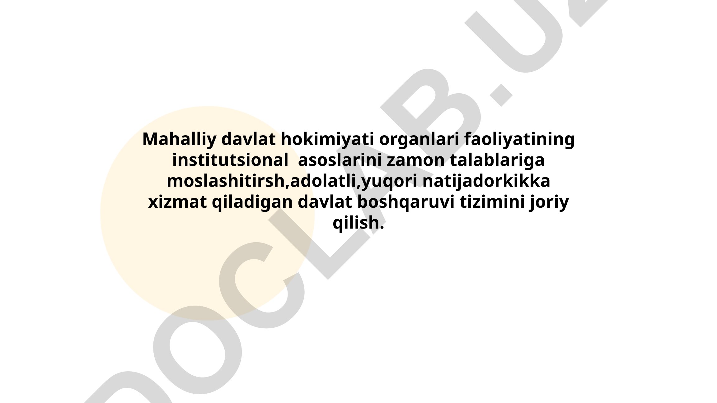 Mahalliy davlat hokimiyati organlari faoliyatining institutsional asoslarini zamon talablariga moslashtirish