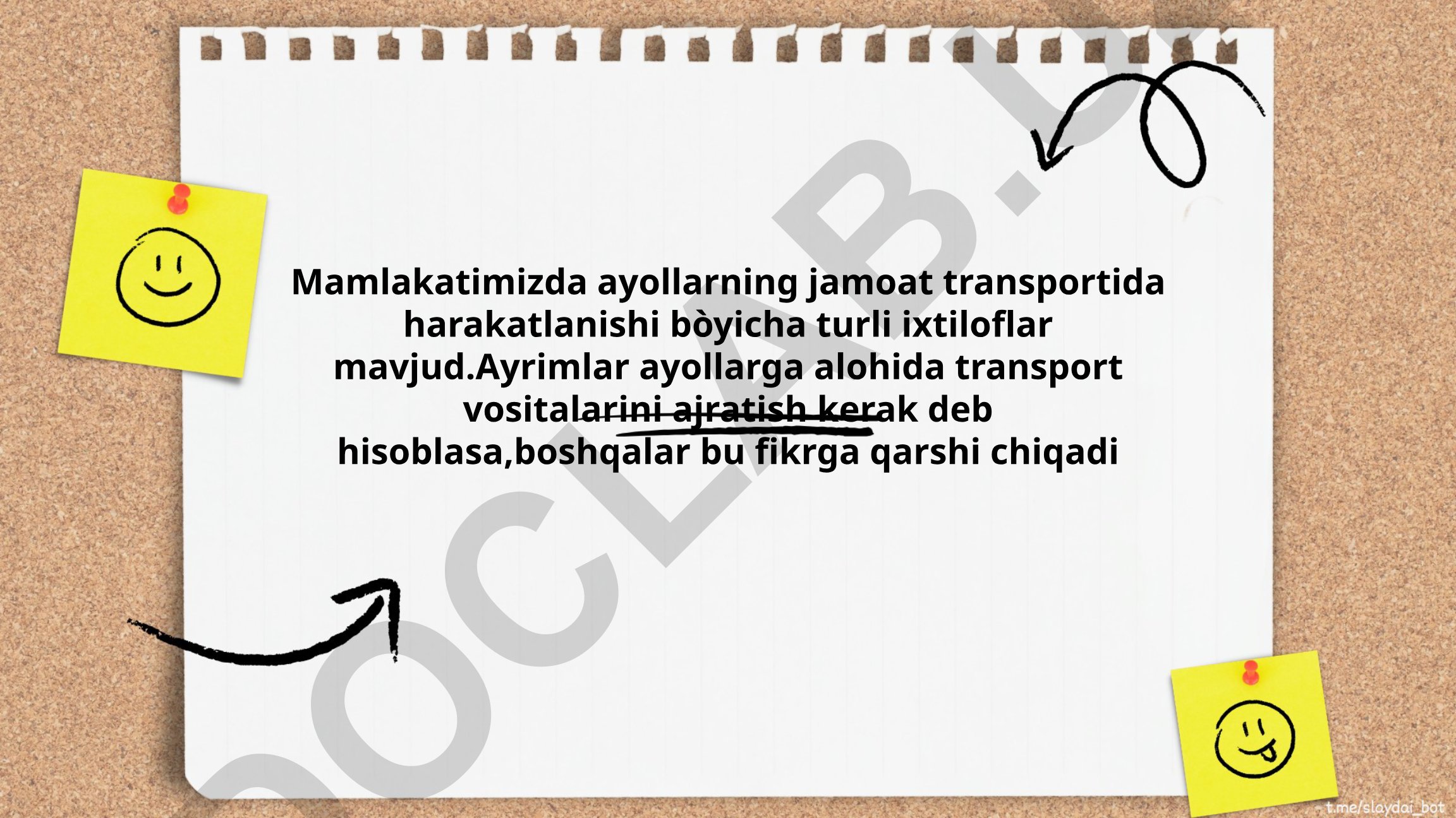 Ayollarga alohida jamoat transporti ajratish zarurati va xavfsizlik masalalari
