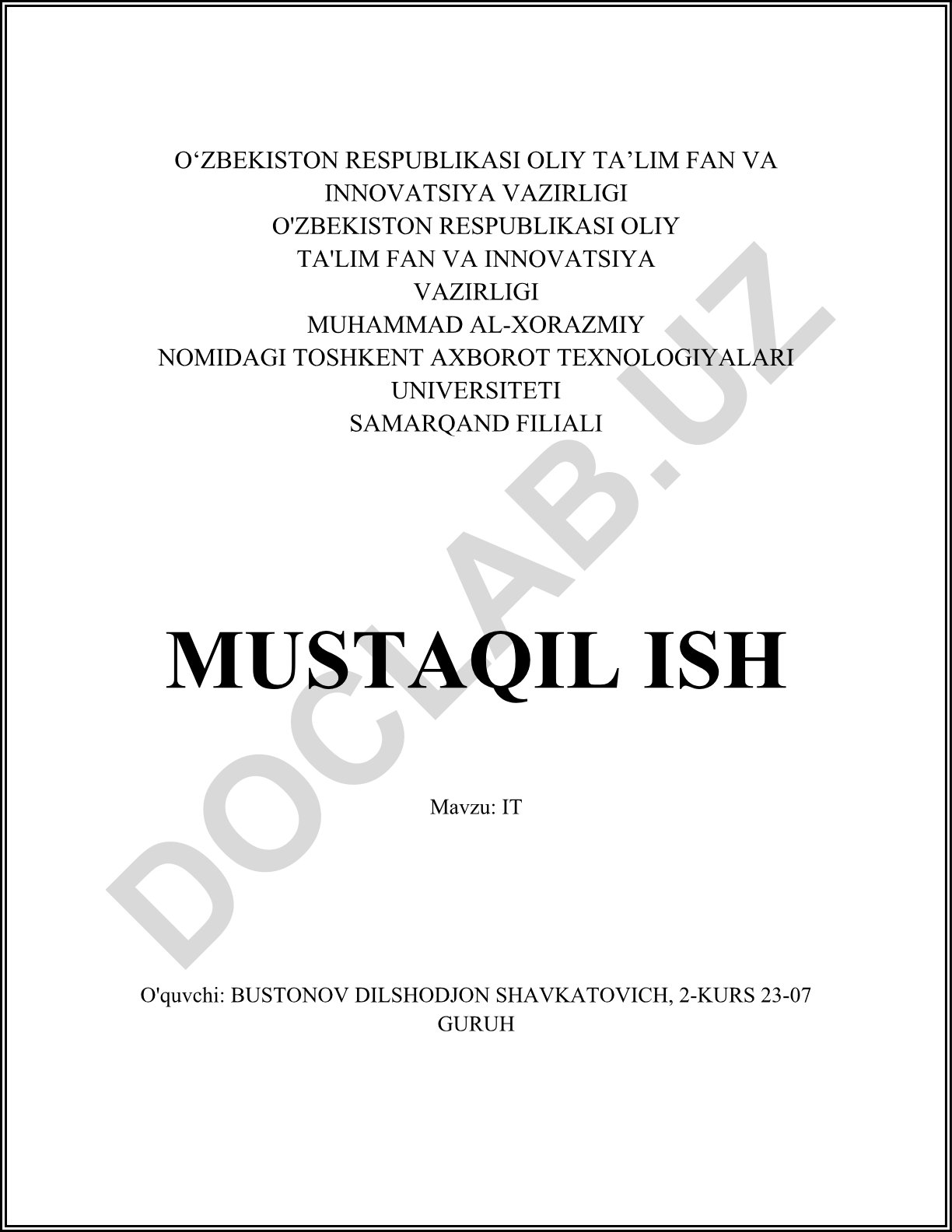 Dasturiy ta'minot ishlab chiqish, ma'lumotlar bazasi dizayni va tarmoq xavfsizligi