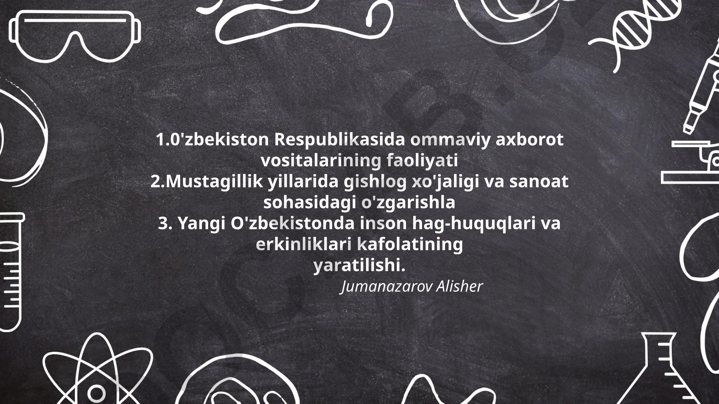 O'zbekistonda ommaviy axborot vositalari, qishloq xo'jaligi va inson huquqlari