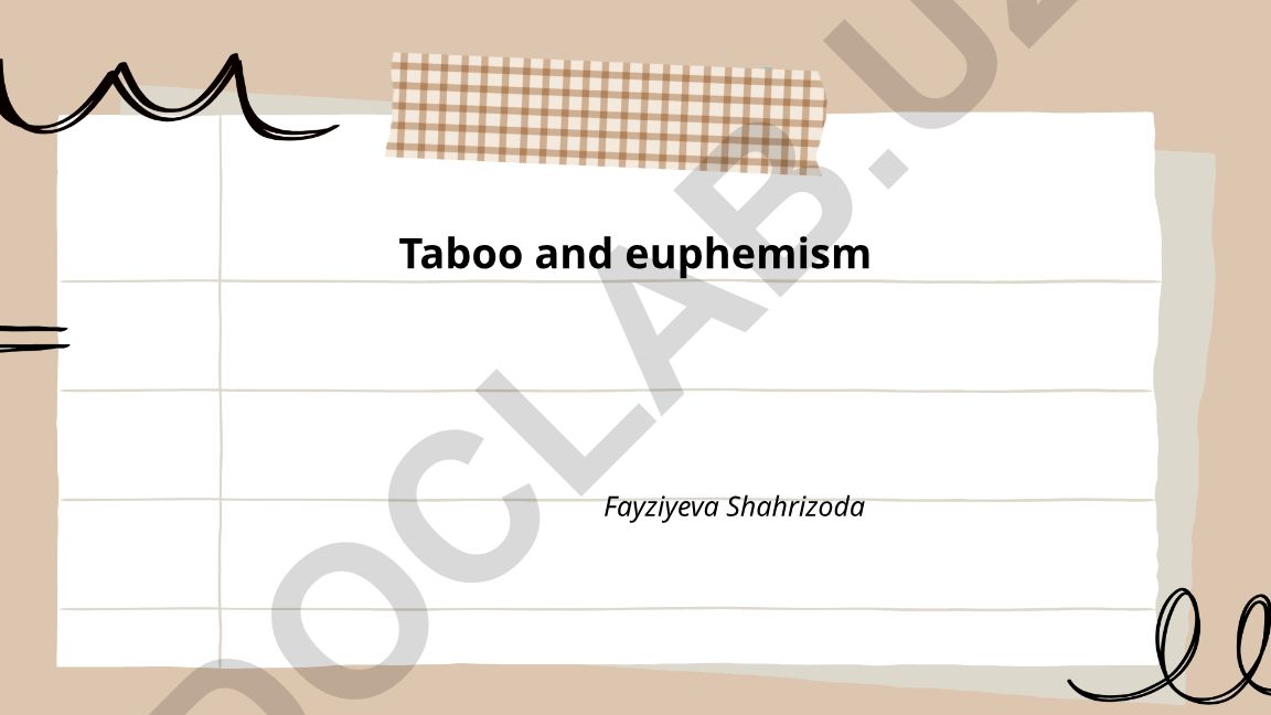 Language Taboo and Sexual Euphemisms in English