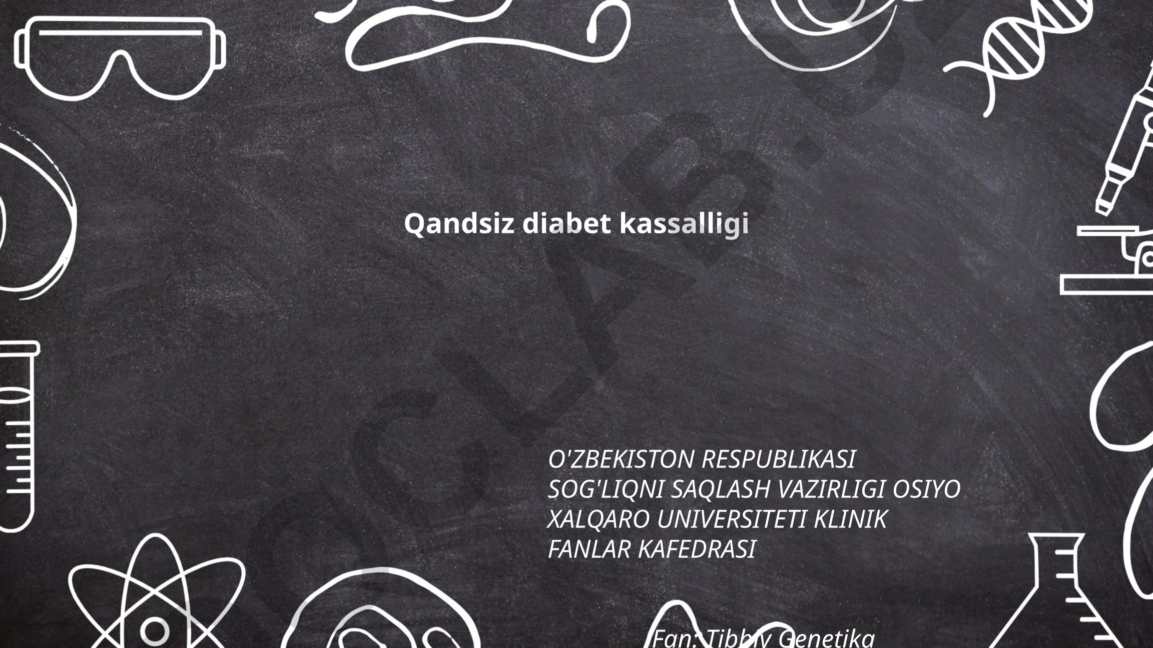 Qandsiz diabet kassalligi: turlari, belgilari va sabablari