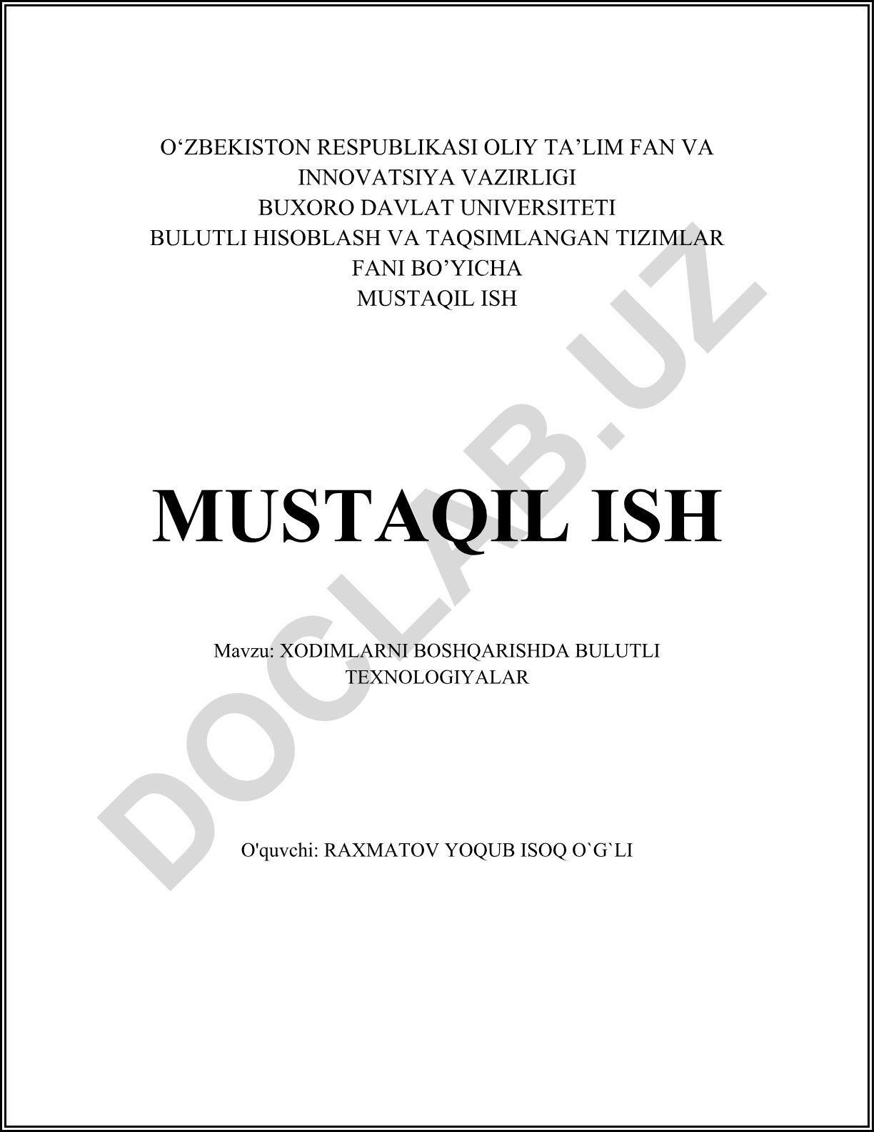 Xodimlarni boshqarishda bulutli texnologiyalar