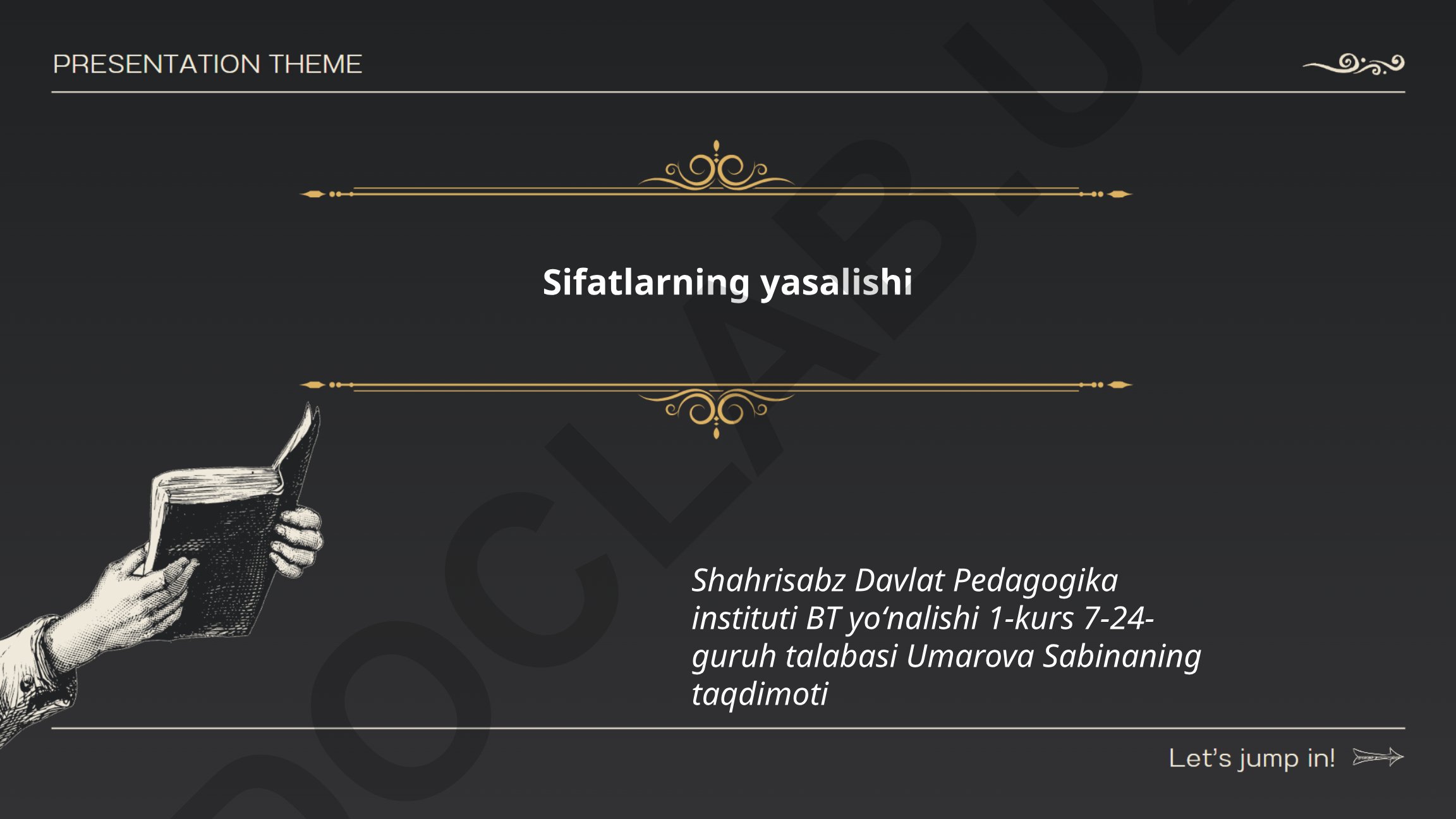 Sifatlarning yasalishi