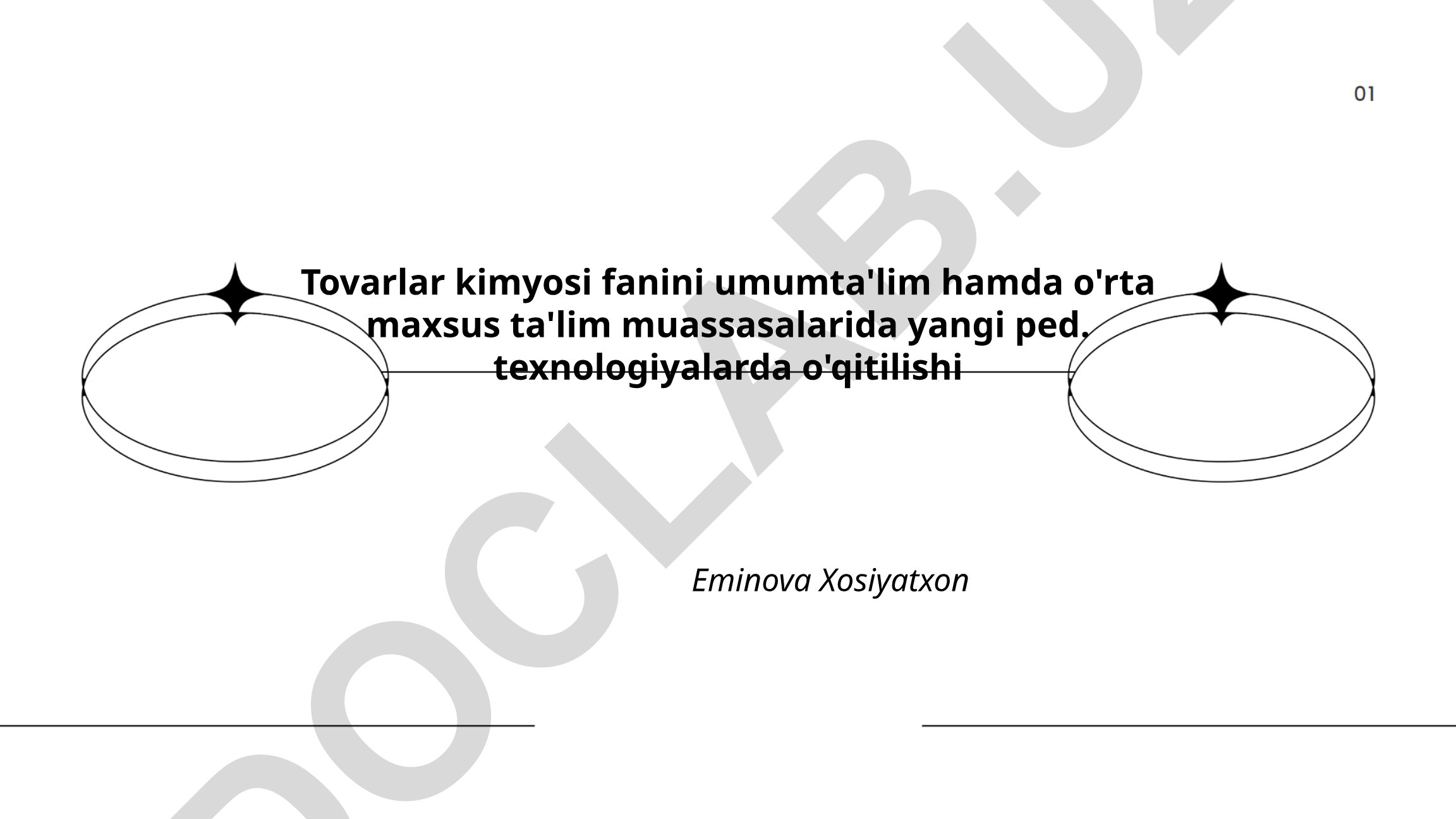 Tovarlar kimyosi fanini yangi pedagogik texnologiyalarda o'qitilishi