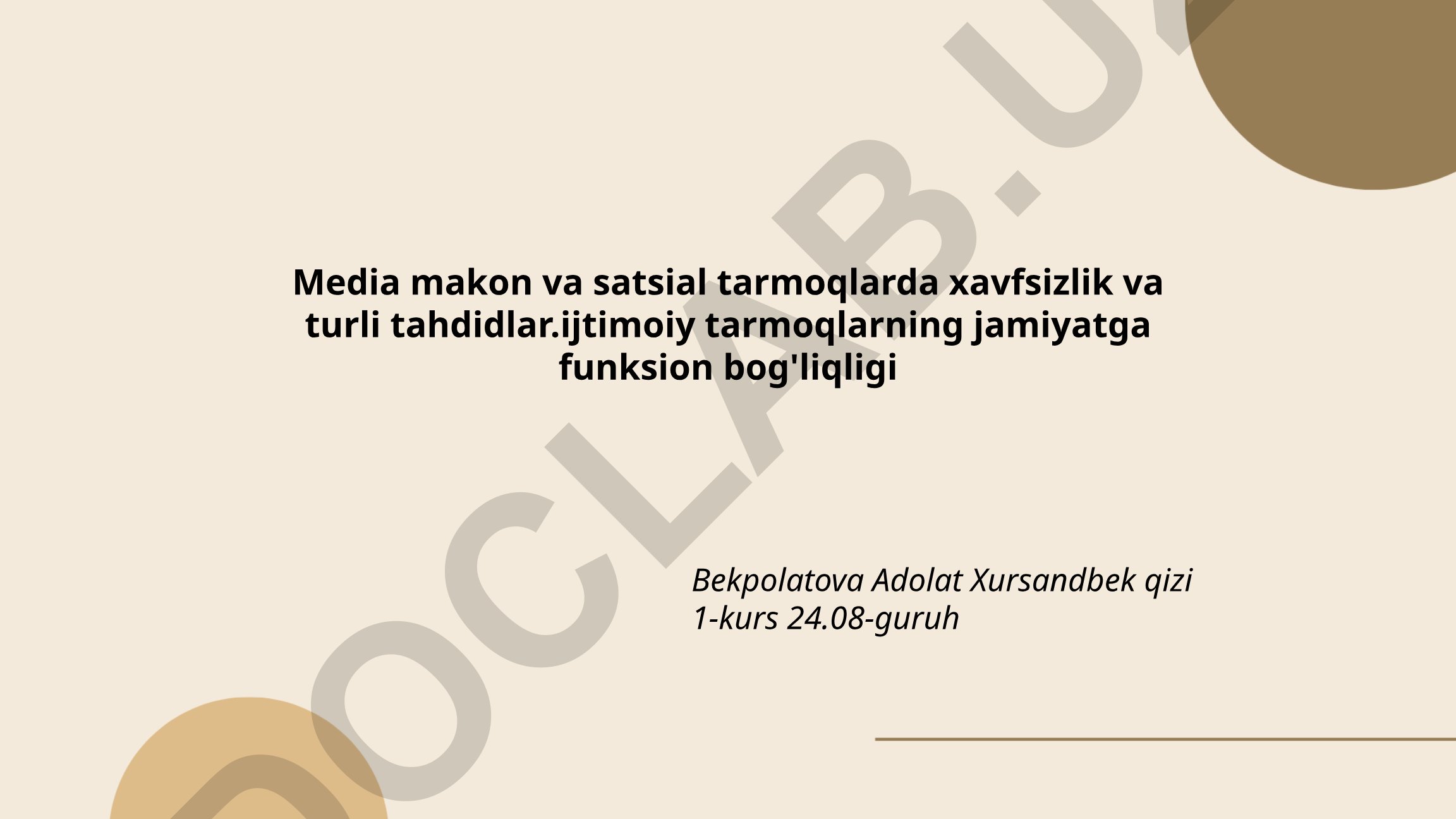 Media makon va ijtimoiy tarmoqlarda xavfsizlik va tahdidlar