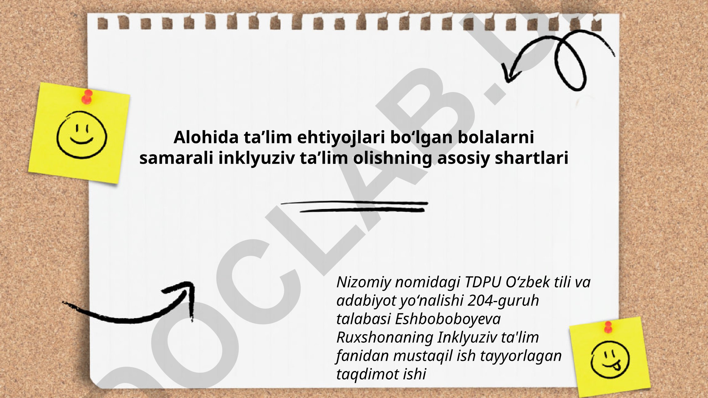 Alohida taʼlim ehtiyojlari boʻlgan bolalarni samarali inklyuziv taʼlim olishning asosiy shartlari