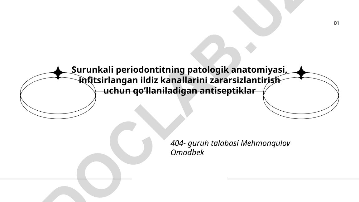 Surunkali periodontitning patologik anatomiyasi va antiseptiklar