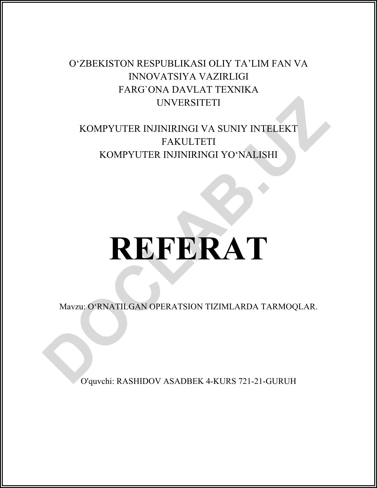 O'rnatilgan operatsion tizimlarda tarmoqlar
