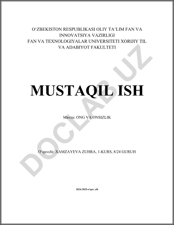 Ong va onsizlik