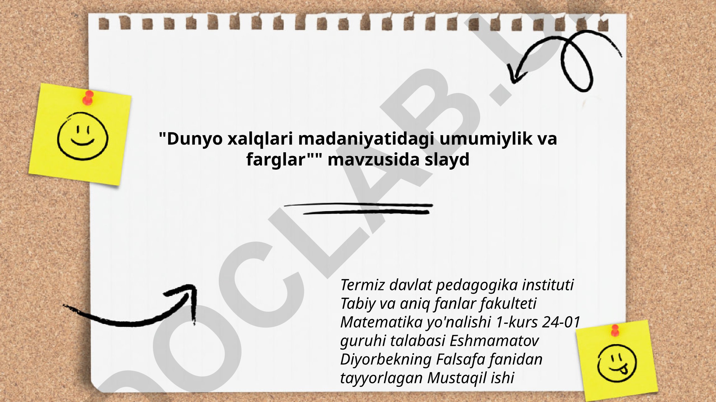 Dunyo xalqlari madaniyatidagi umumiylik va farqlar