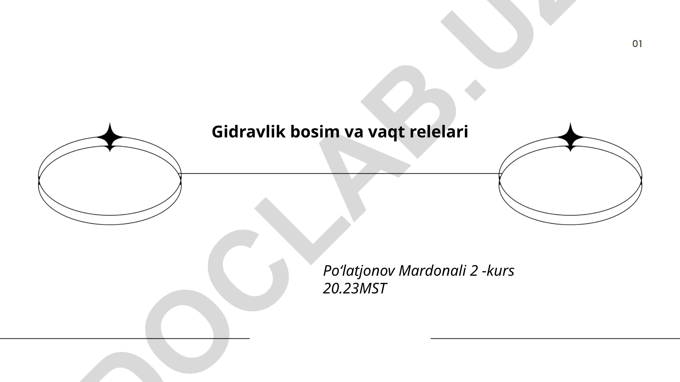 Gidravlik bosim va vaqt relelari