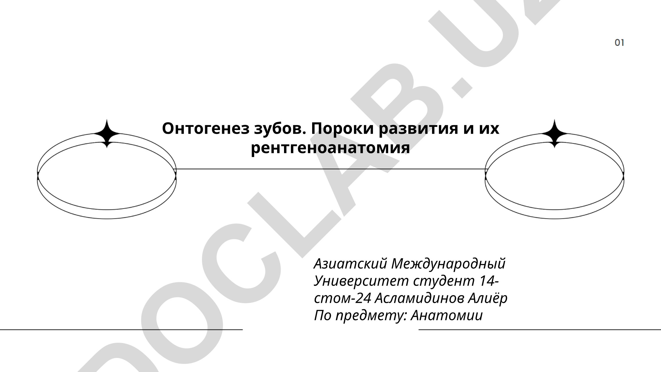 Онтогенез зубов: пороки развития и их рентгеноанатомия