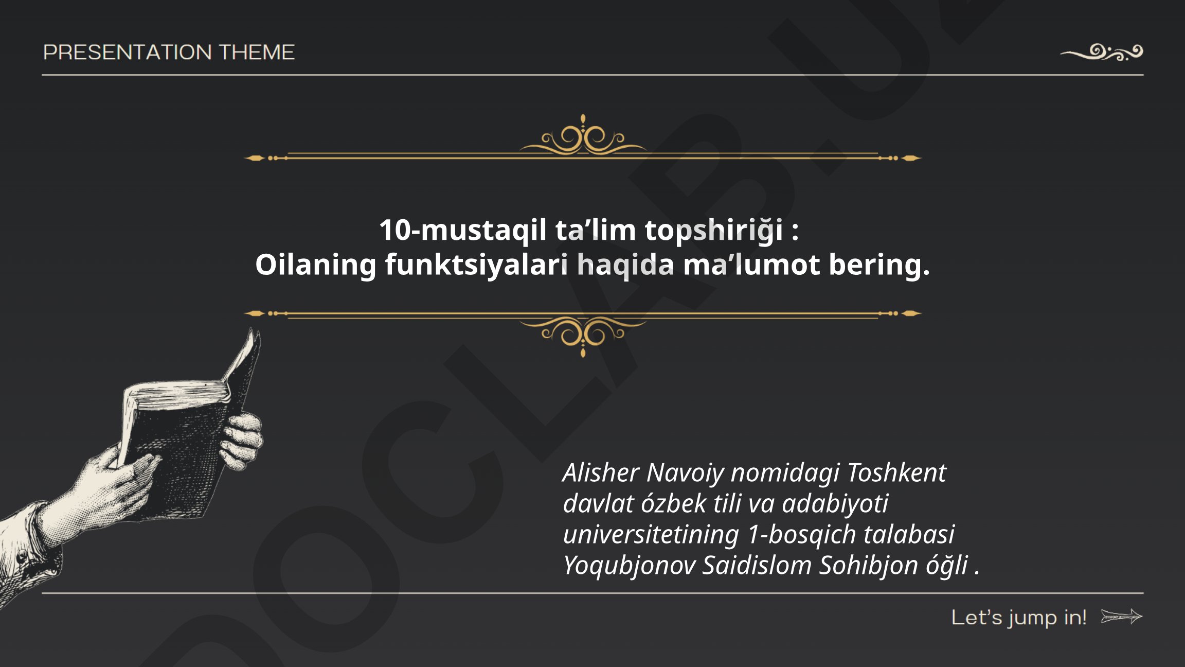 Oilaning funktsiyalari