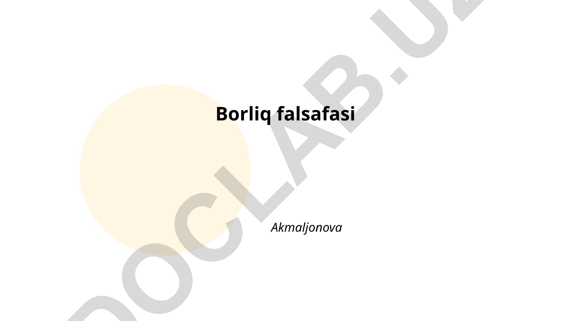 Borliq falsafasi