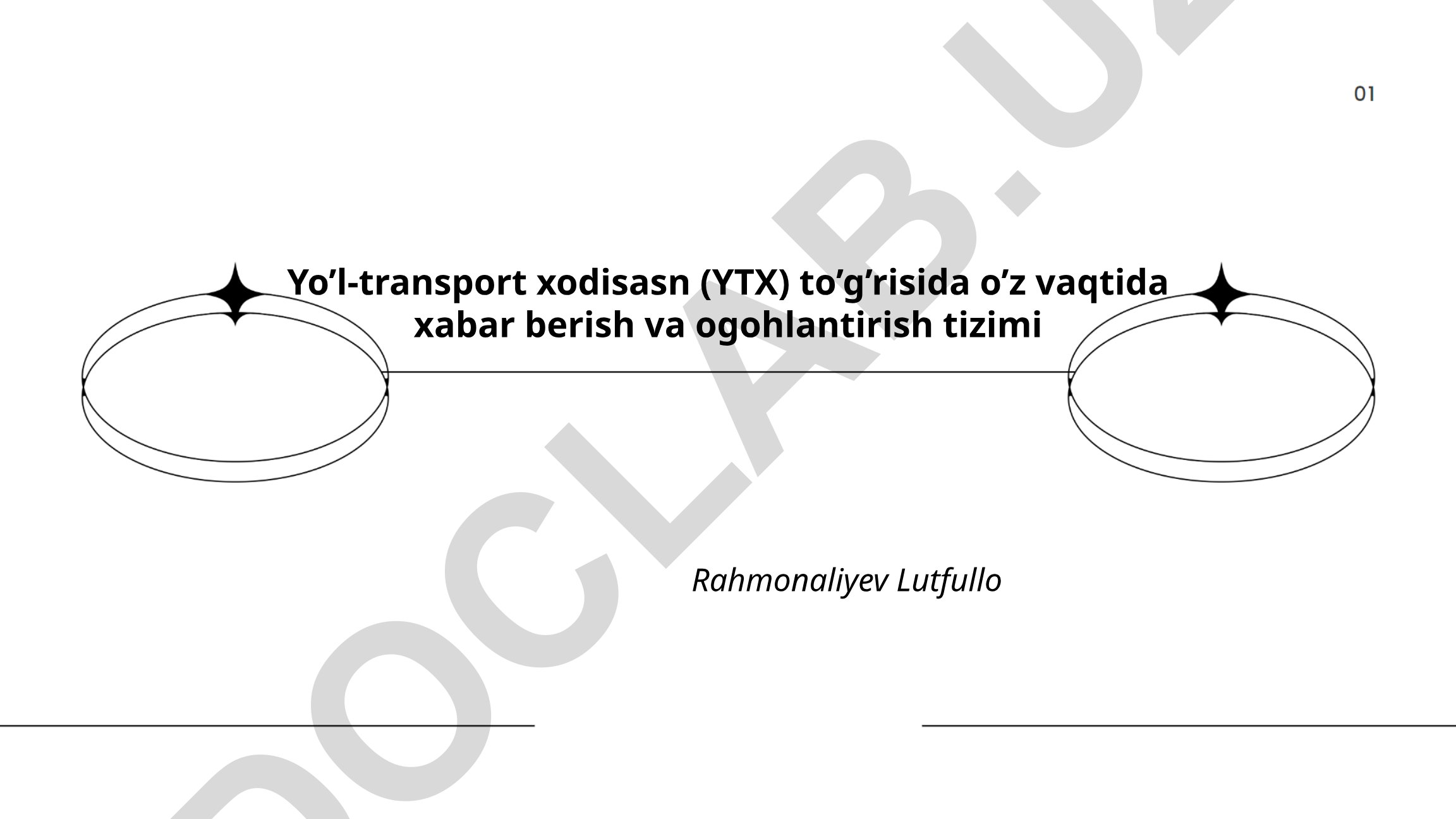 Yo'l-transport hodisalari haqida tezkor xabar berish va ogohlantirish tizimi