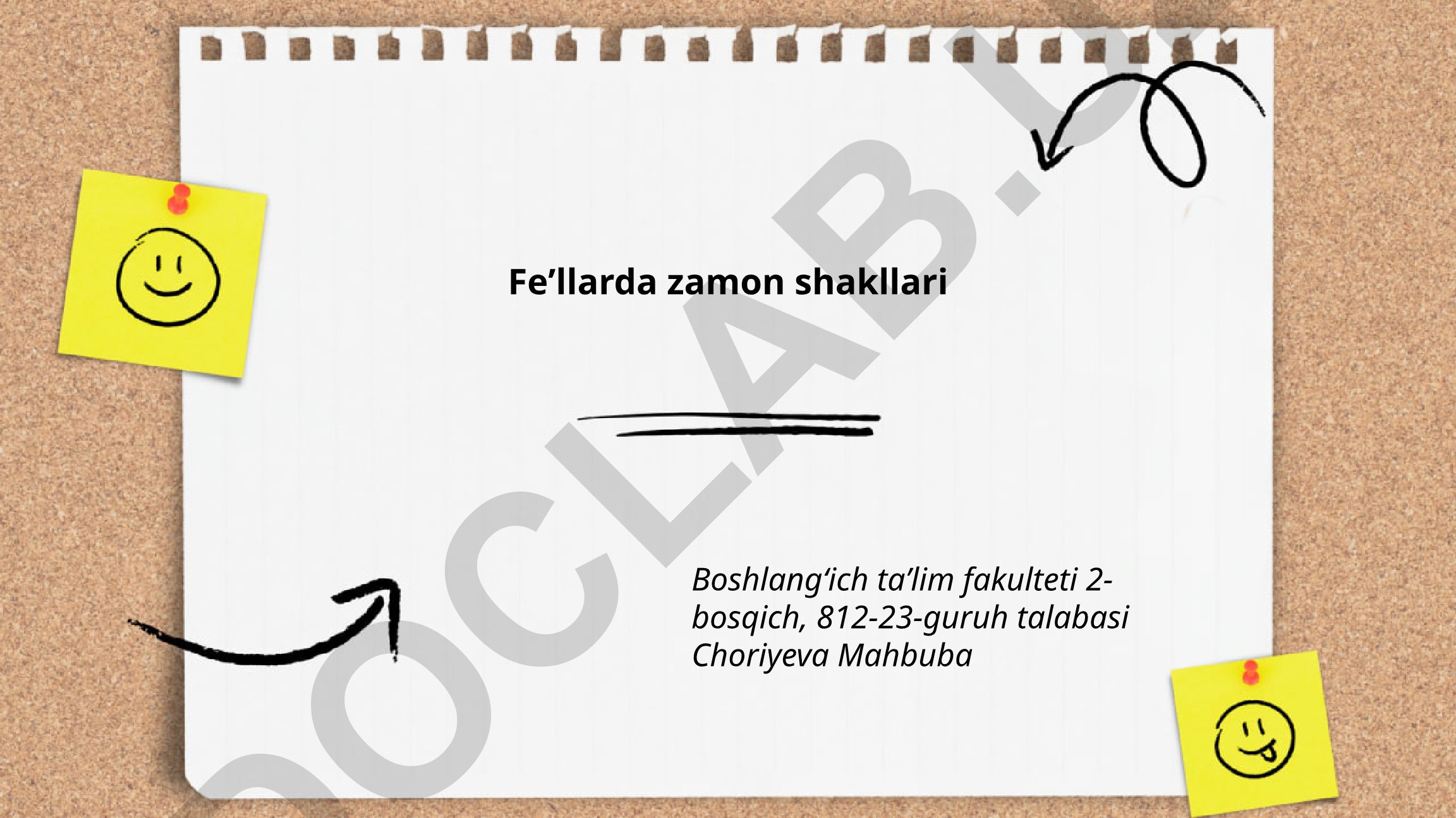 Fe'llarda zamon shakllari