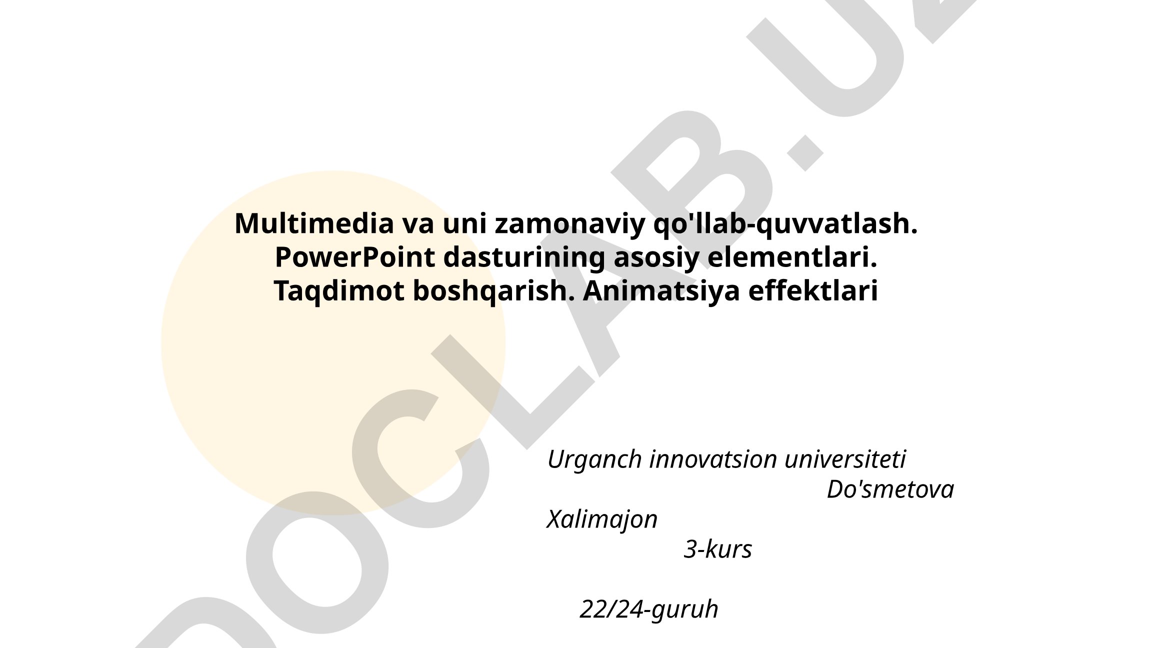 Multimedia va uni zamonaviy qo'llab-quvvatlash