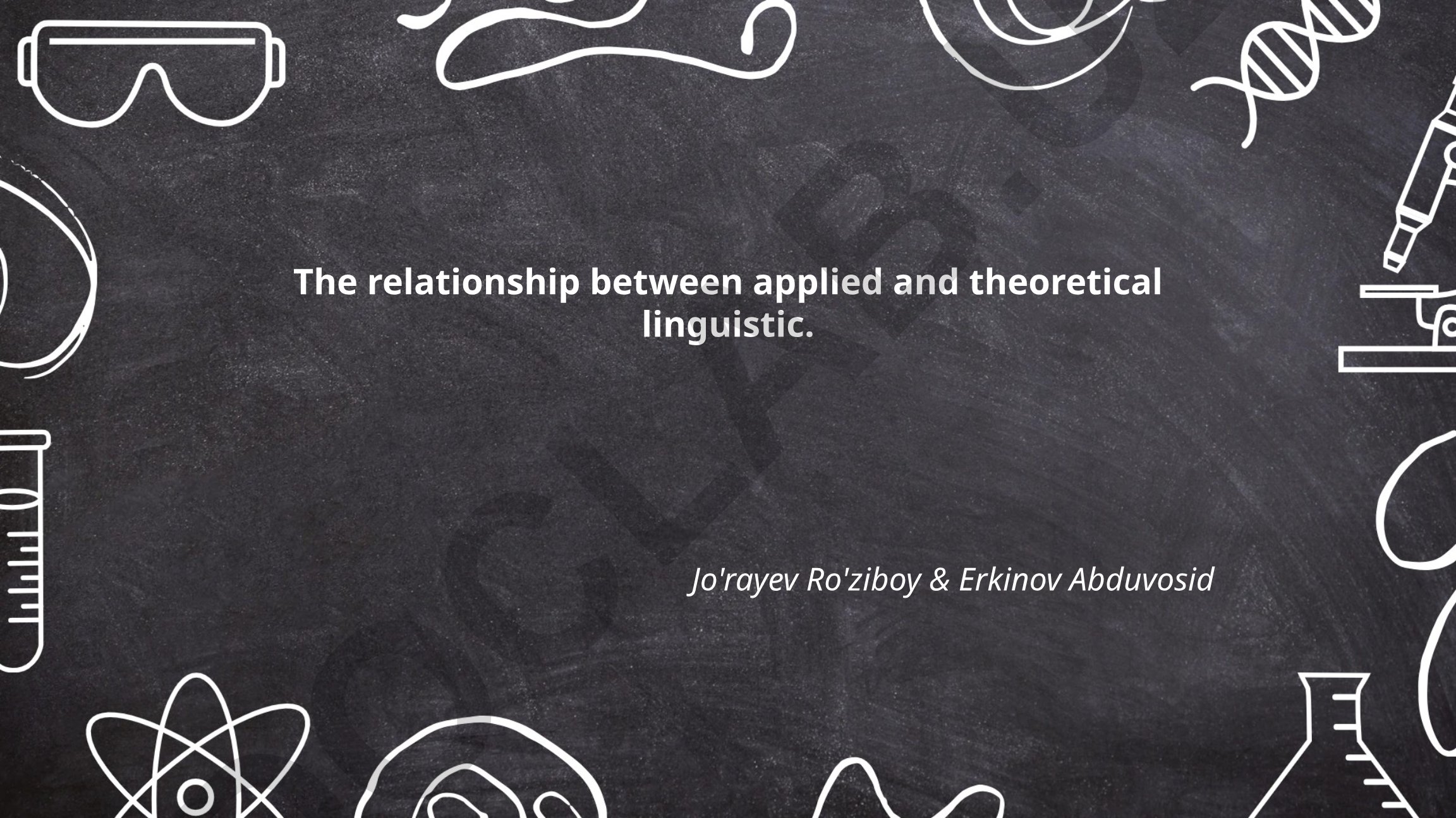 The relationship between applied and theoretical linguistics