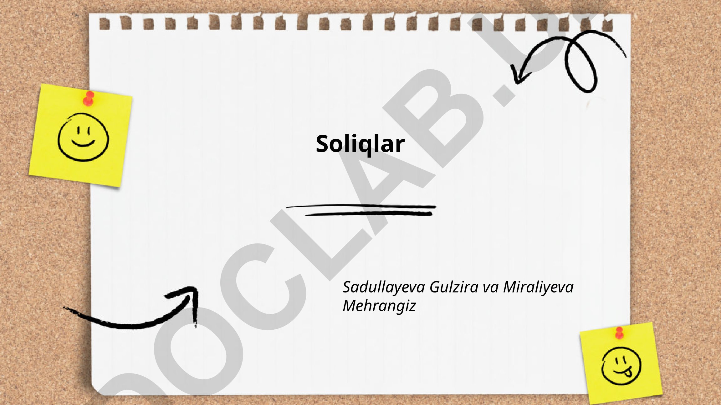 O'zbekistonda soliq tizimi va soliq turlari
