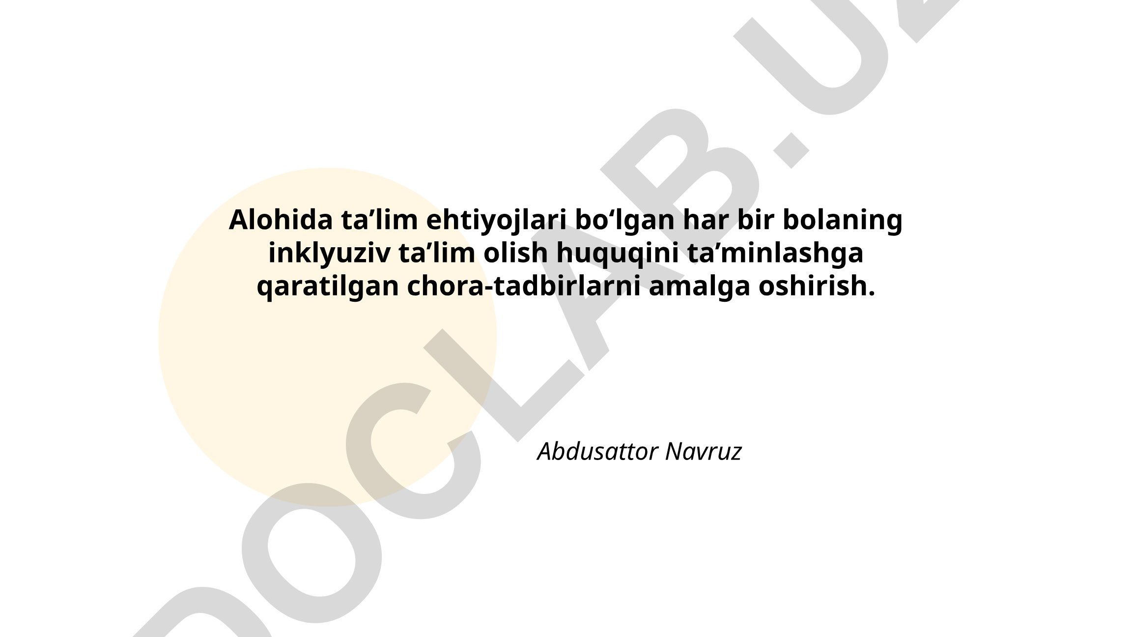 Alohida ta'lim ehtiyojlari bo'lgan bolalar uchun inklyuziv ta'limni rivojlantirish