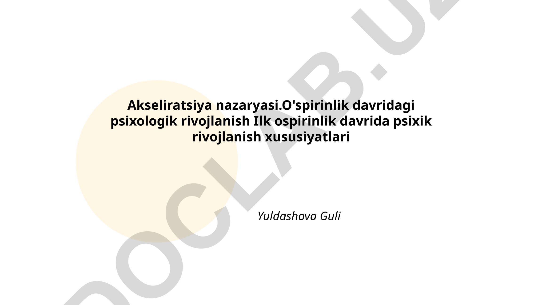Akseliratsiya nazaryasi va o'spirinlik davridagi psixologik rivojlanish