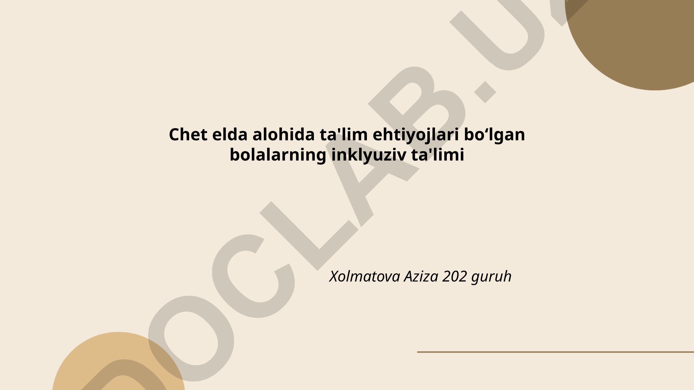 Chet elda alohida ta'lim ehtiyojlari boʻlgan bolalarning inklyuziv ta'limi