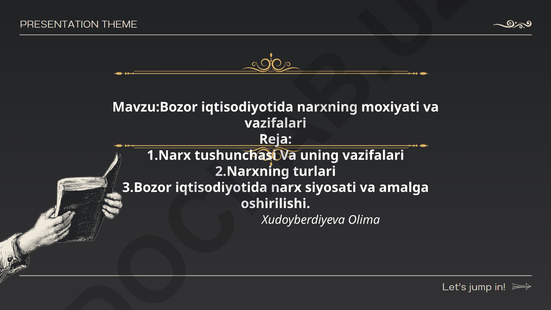 Bozor iqtisodiyotida narxning moxiyati va vazifalari