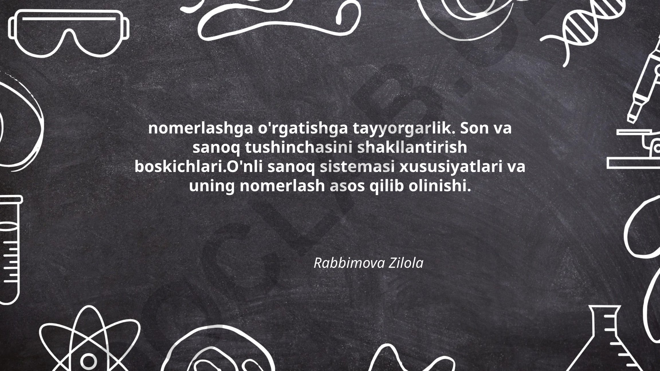 Nomerlash tizimlari va son-sanoq tushunchalarini shakllantirish