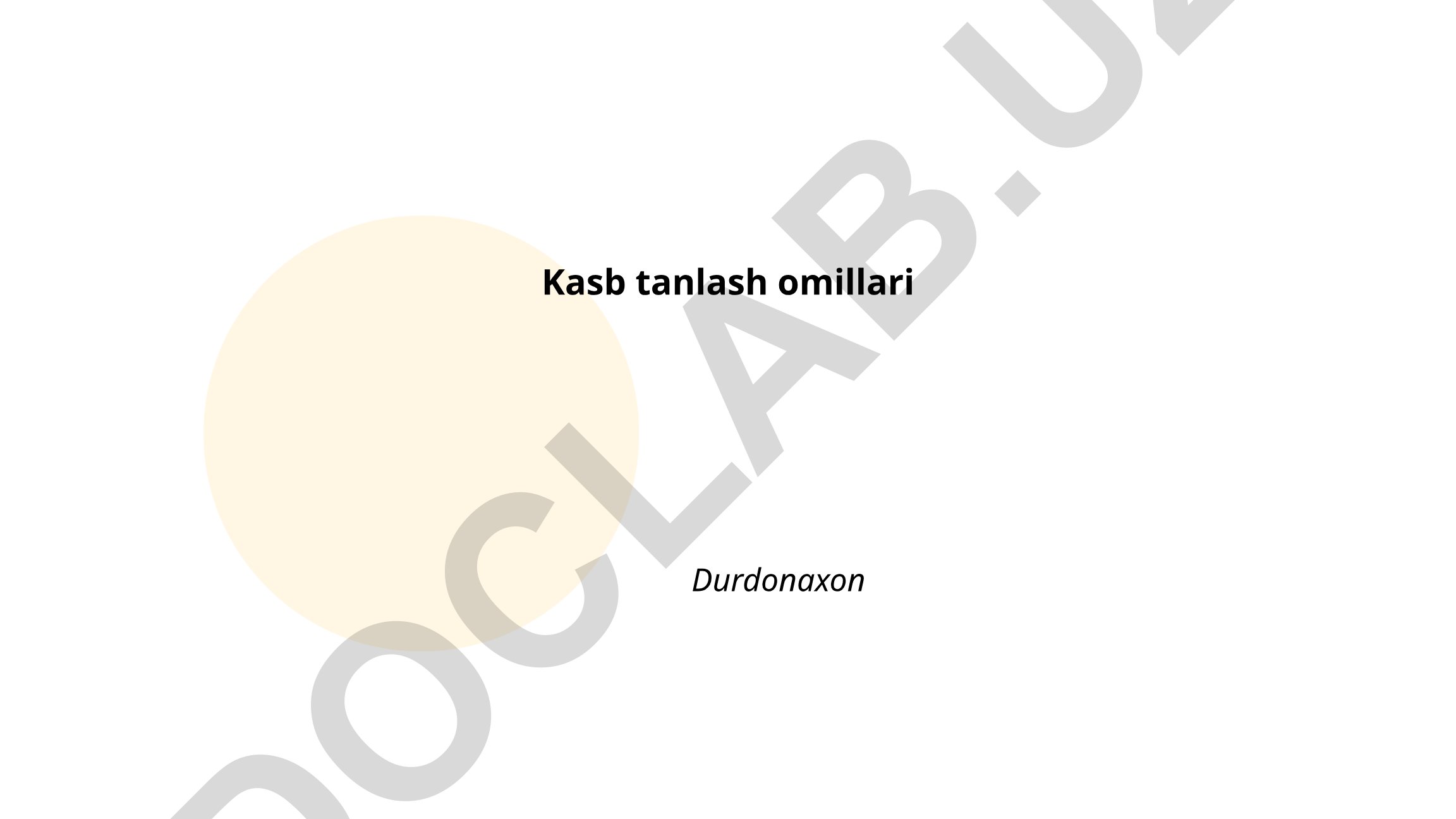 Kasb tanlash omillari