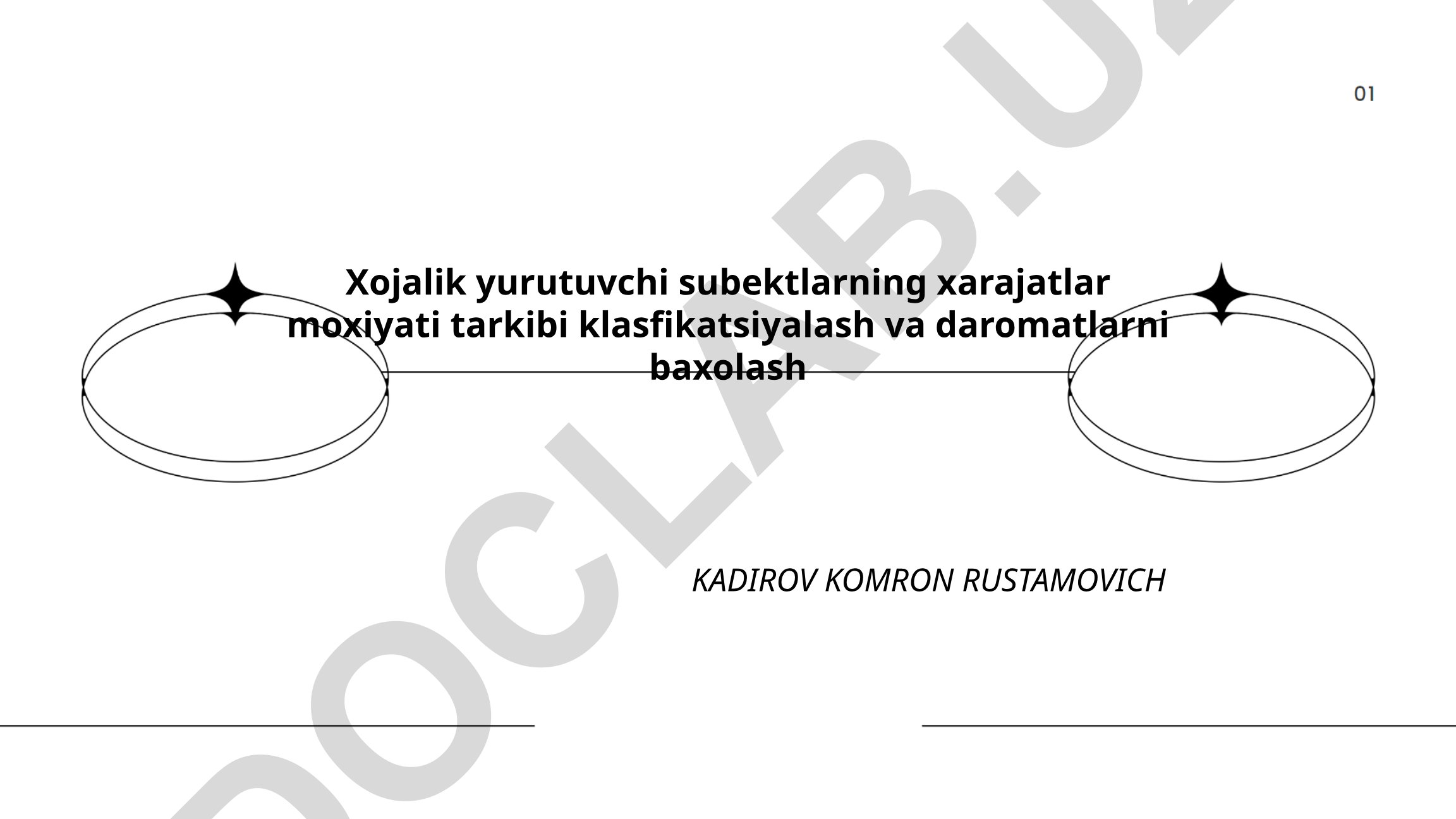 Xo'jalik yurituvchi subyektlarda xarajatlar mohiyati, tasnifi va daromadlarni baholash