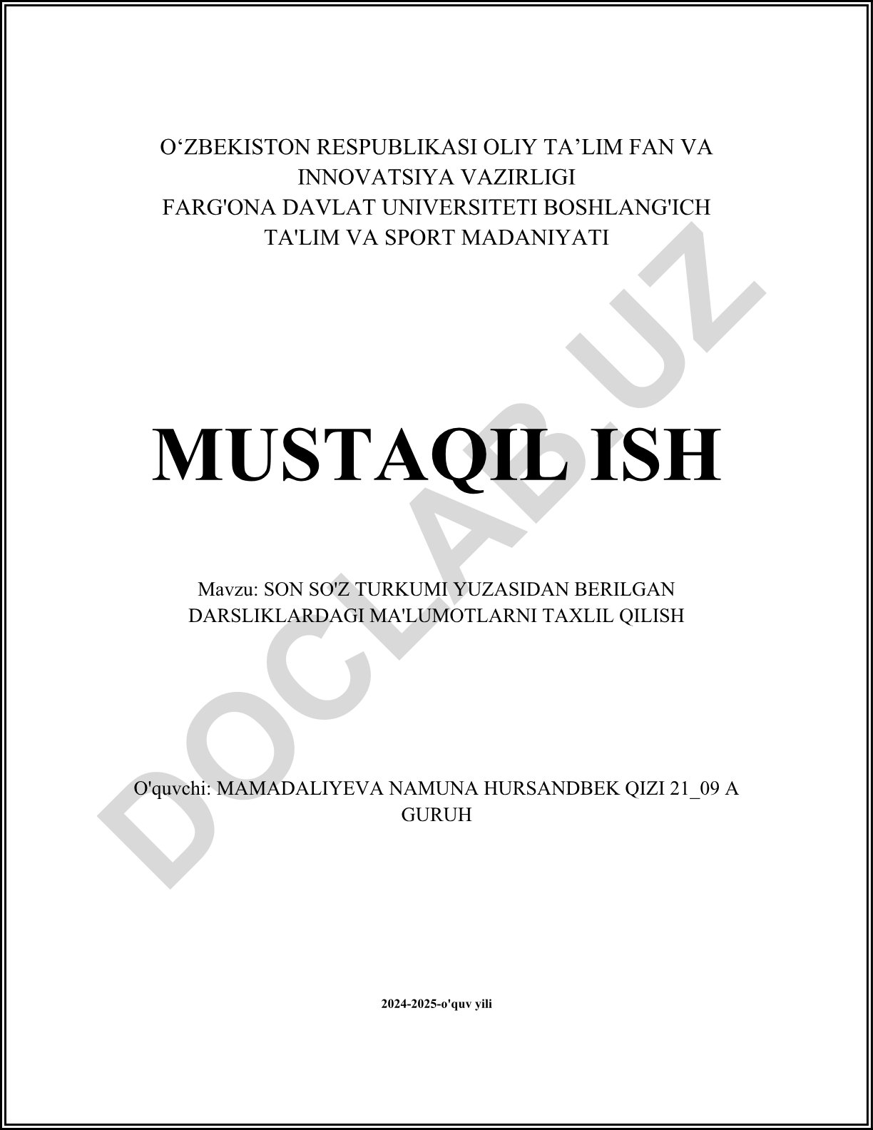 Son so'z turkumi yuzasidan berilgan darsliklardagi ma'lumotlarni taxlil qilish